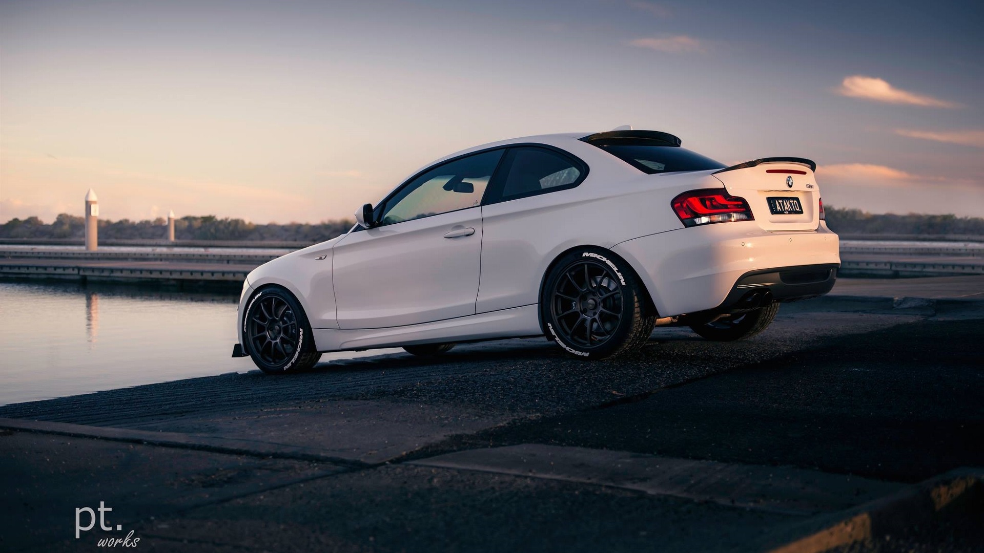 General 1920x1080 BMW German cars white cars sports car car vehicle sky clouds water outdoors PT works