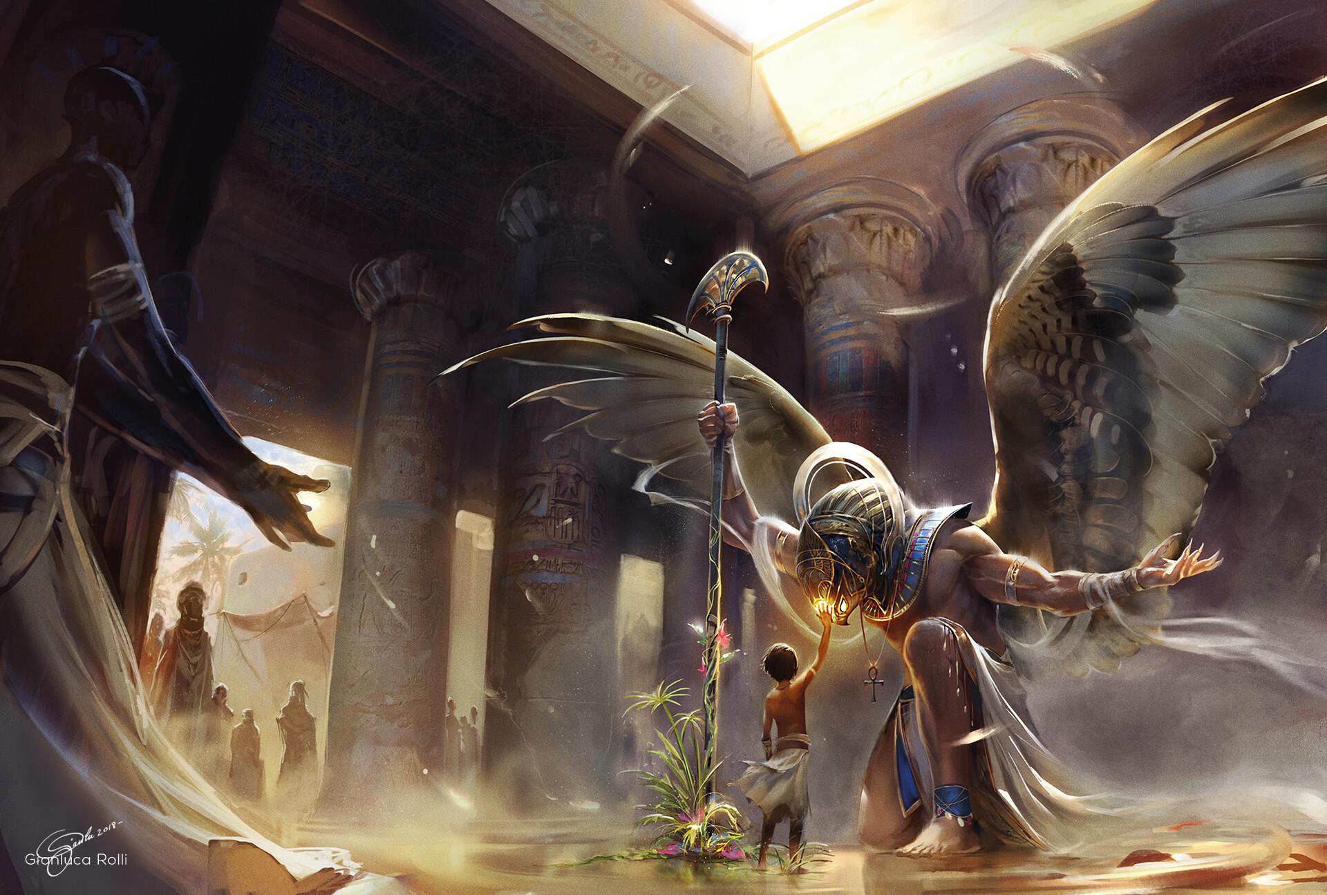 General 1920x1295 God OSIRIS Egypt wings Pharaoh