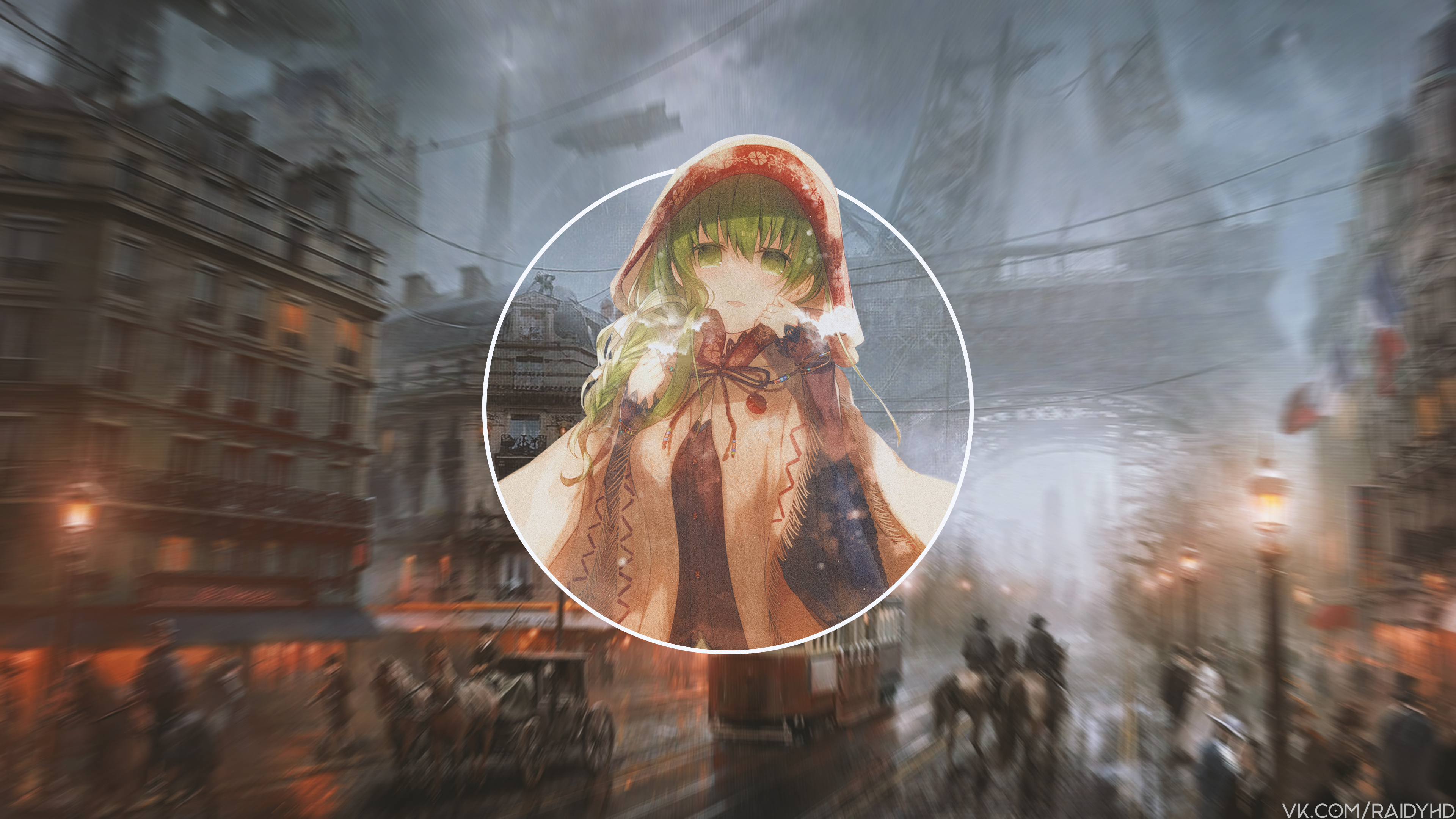 Anime 3840x2160 steampunk anime girls anime picture-in-picture