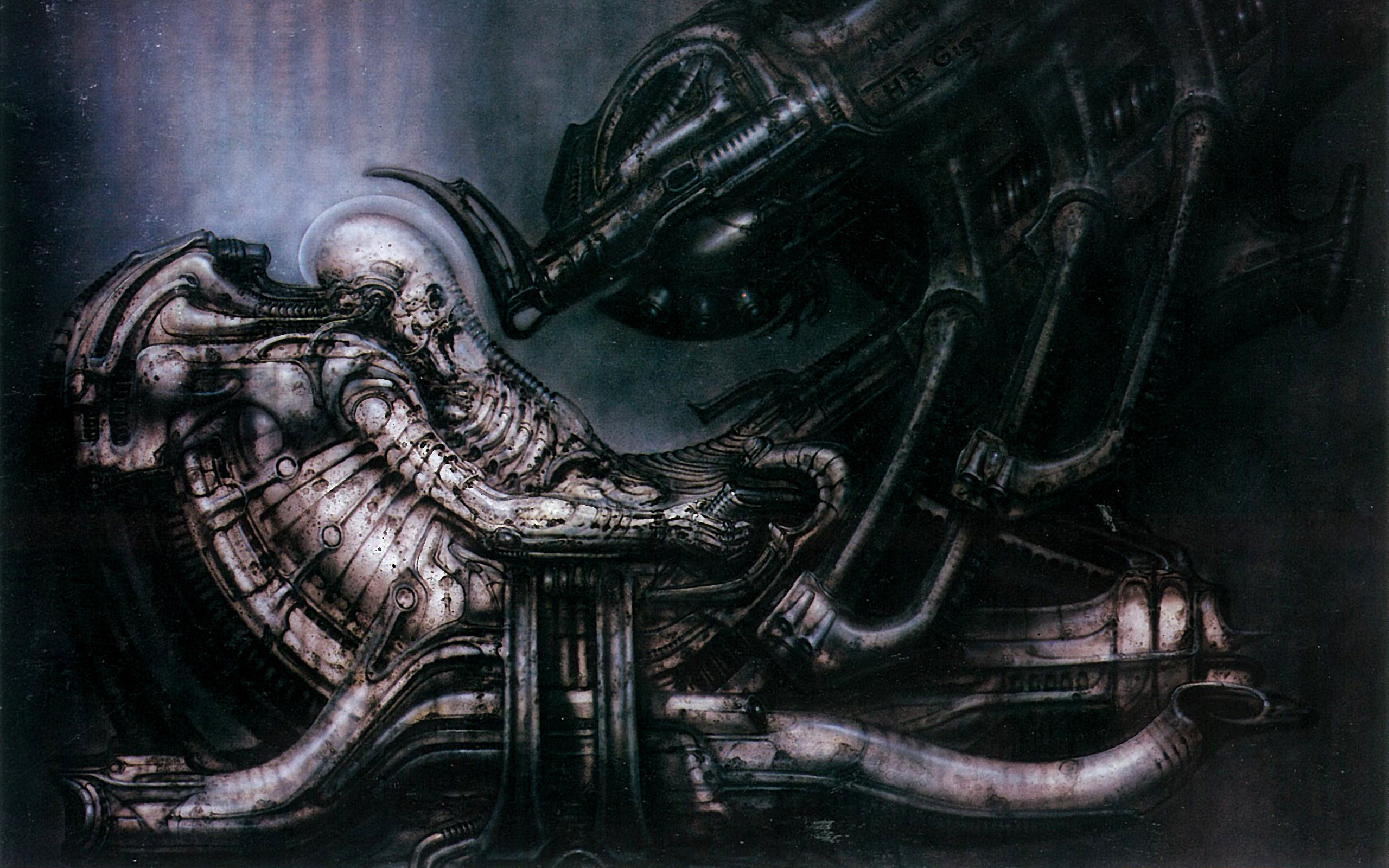 General 2560x1600 H. R. Giger dark black gray detailed movie characters Alien (movie) digital art