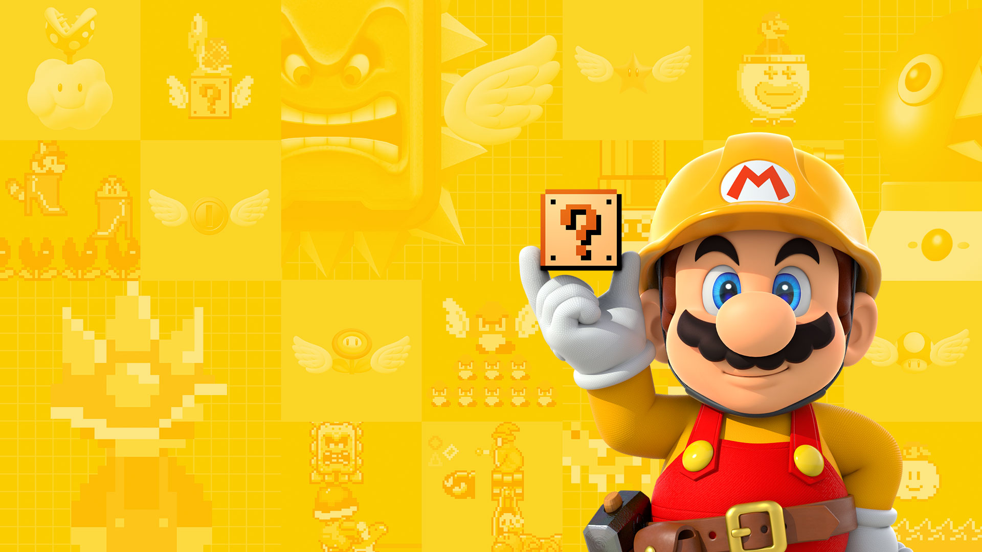 General 1920x1080 Super Mario Mario Bros. video games video game art yellow yellow background