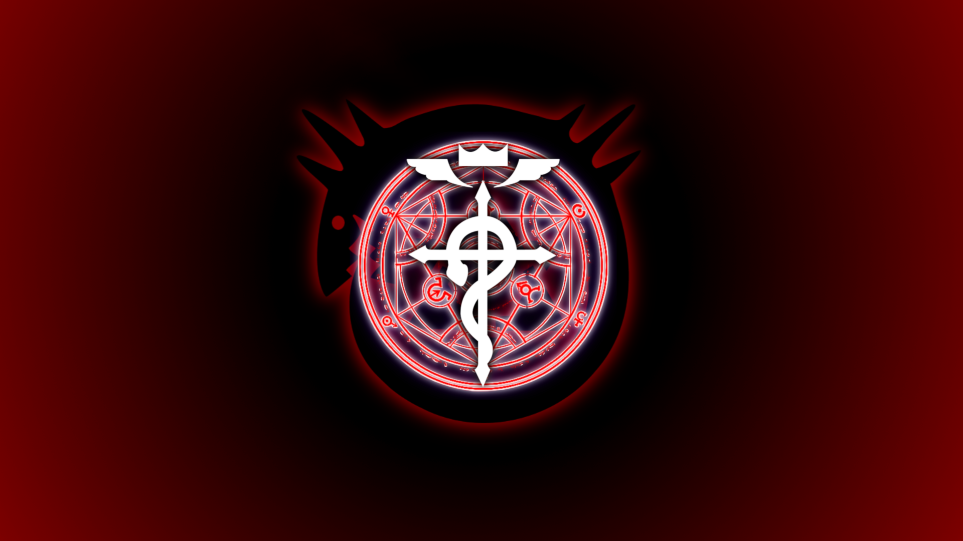 Anime 1920x1080 Full Metal Alchemist Fullmetal Alchemist: Brotherhood symbols red background anime