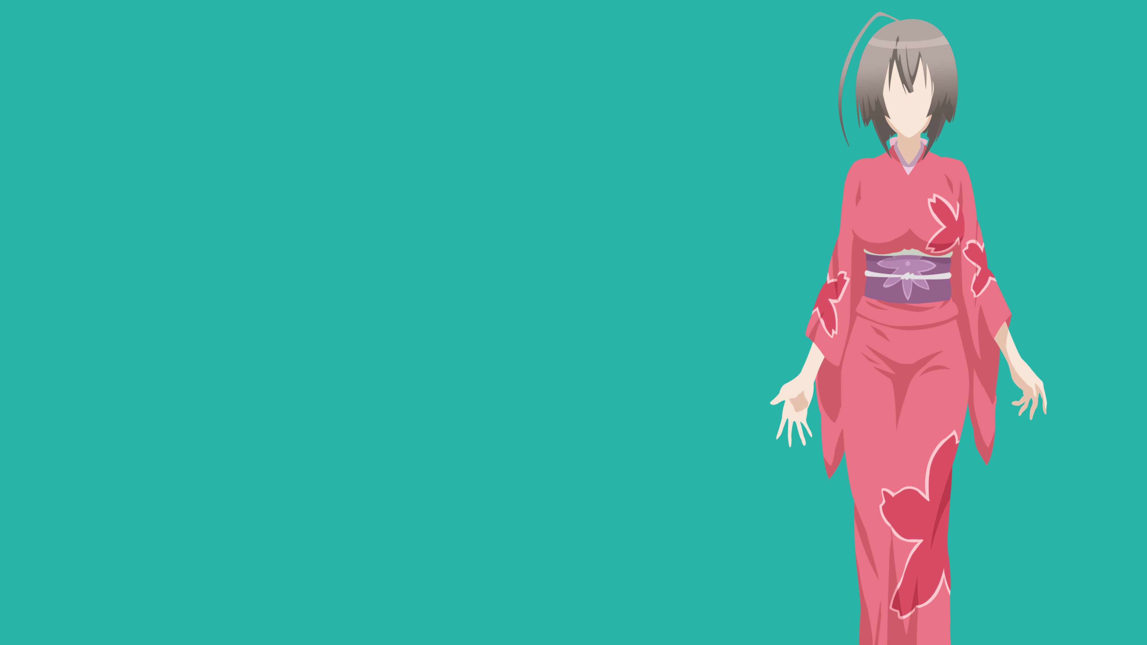 Anime 3840x2160 anime girls Sekirei Musubi turquoise turquoise background