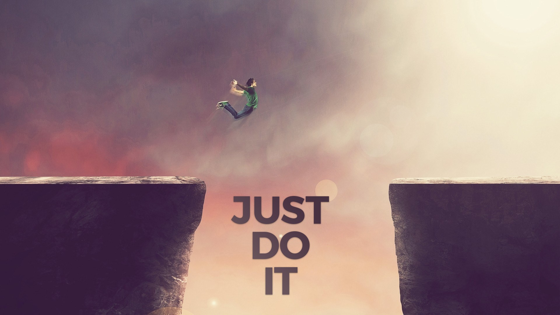 General 1920x1080 motivational Nike jumping men CGI advertisements digital art suicide