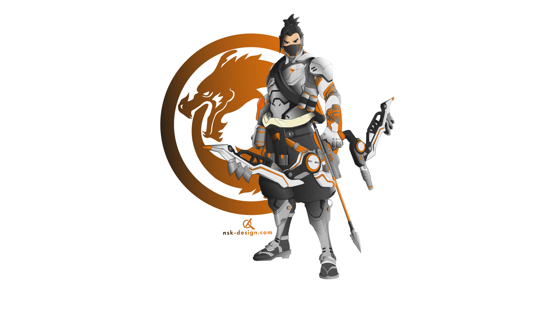 General 1920x1080 Overwatch vector minimalism Hanzo (Overwatch) Blizzard Entertainment simple background video games video game characters