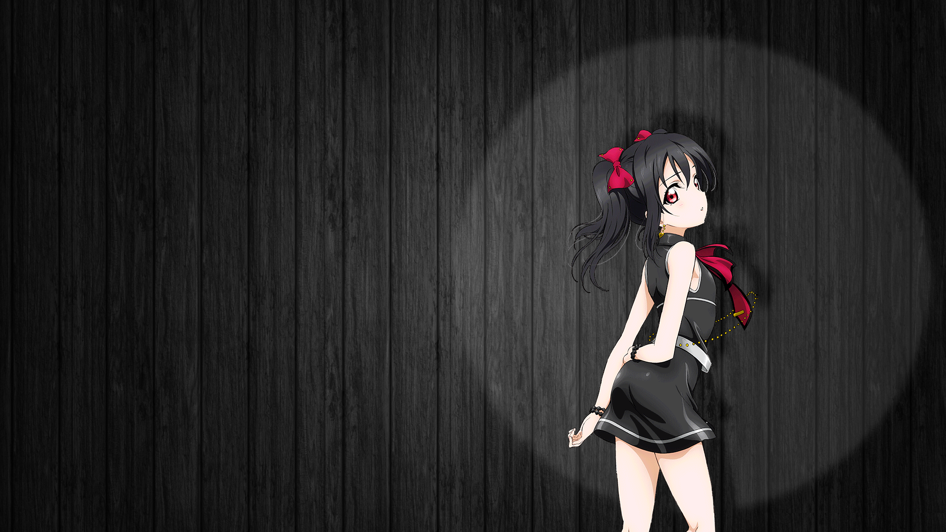 Anime 1920x1080 Love Live! Yazawa Nico anime anime girls black hair black dress black clothing red eyes
