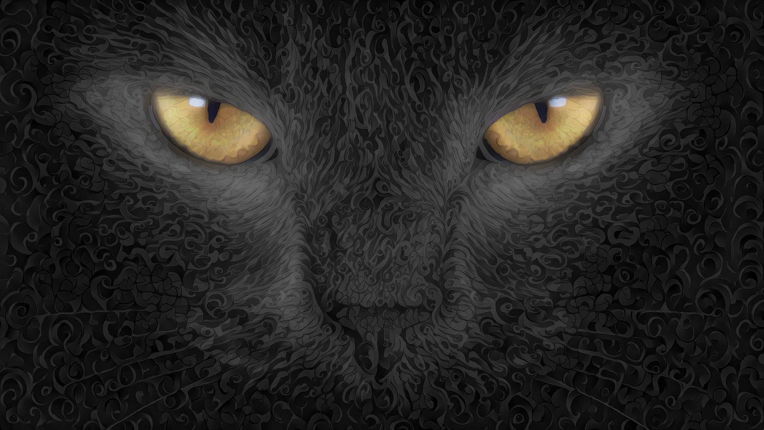 General 2560x1440 cats closeup feline cat eyes artwork animals mammals animal eyes yellow eyes