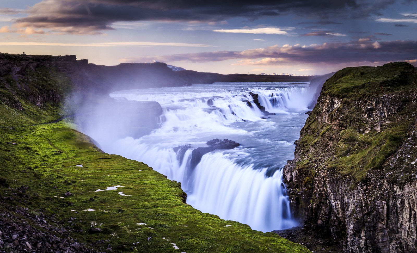 General 1600x971 photography nature landscape mountains lake sky aerial view Iceland Gullfoss Falls waterfall