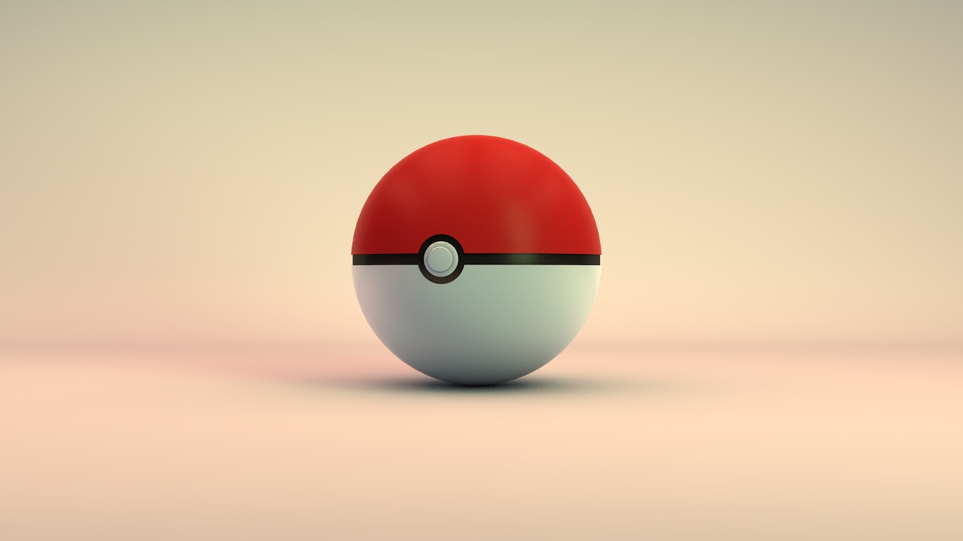 General 1920x1080 CGI simple background red Pokémon Poke Ball
