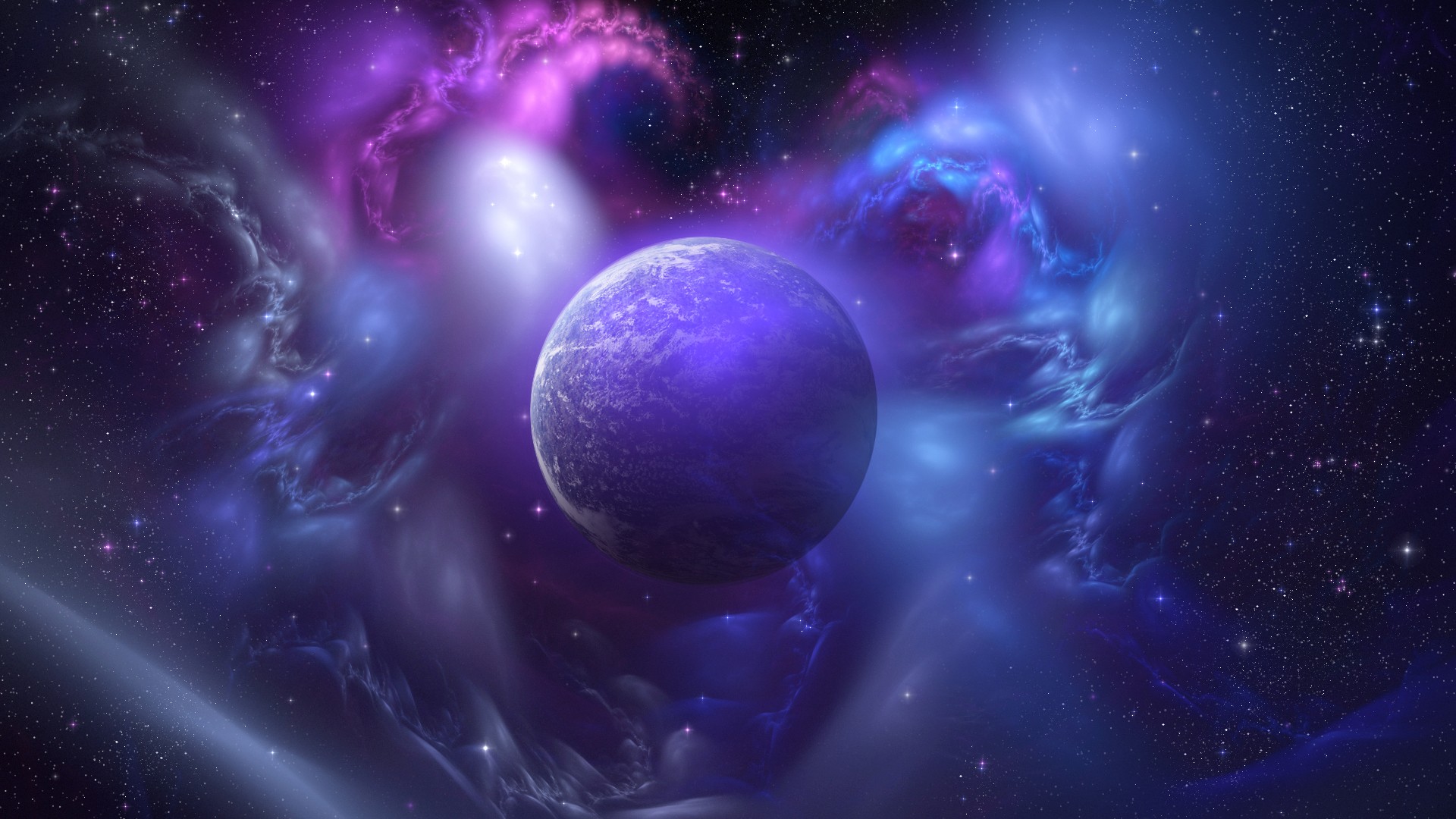 General 1920x1080 space space art digital art purple CGI galaxy planet