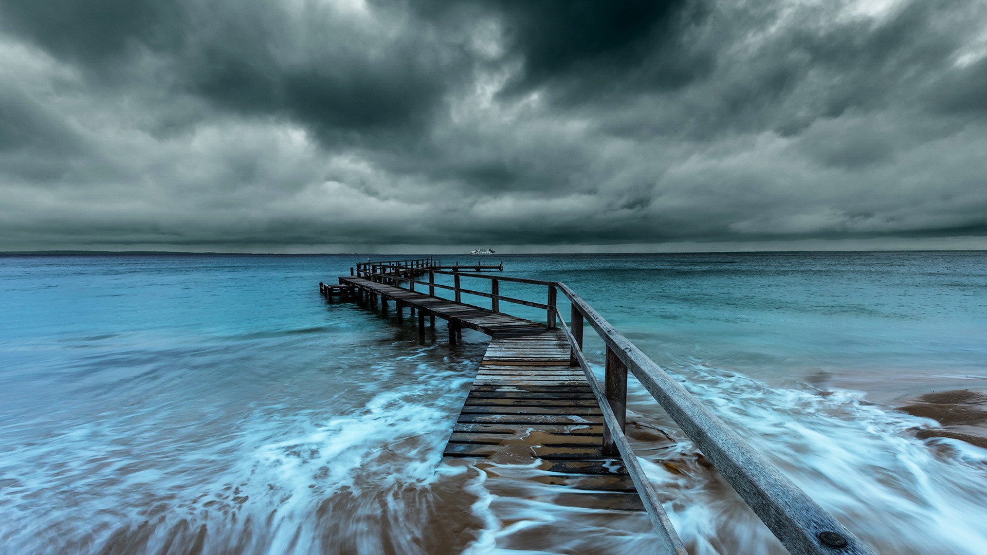 General 1920x1080 sea pier clouds nature outdoors sky
