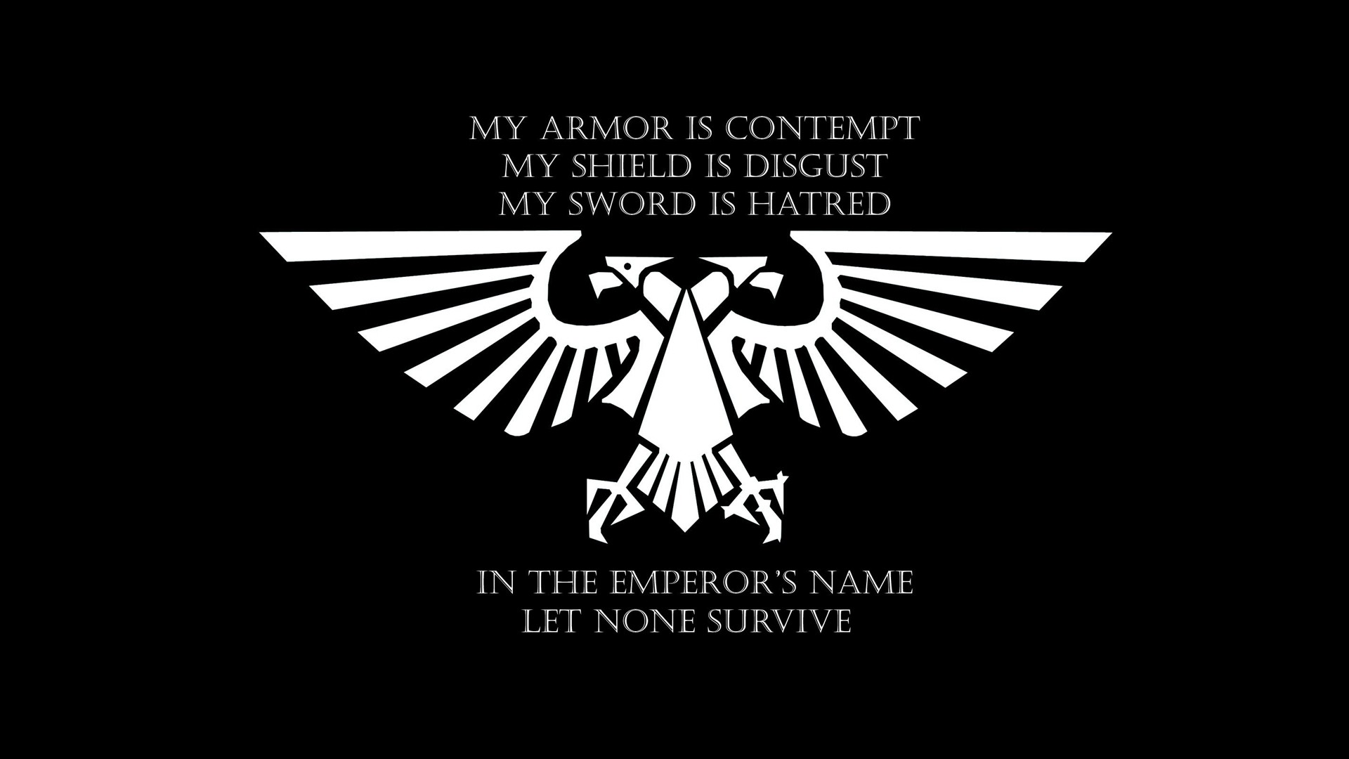 General 1920x1080 Warhammer 40,000 Imperial Aquila artwork text black background simple background video games