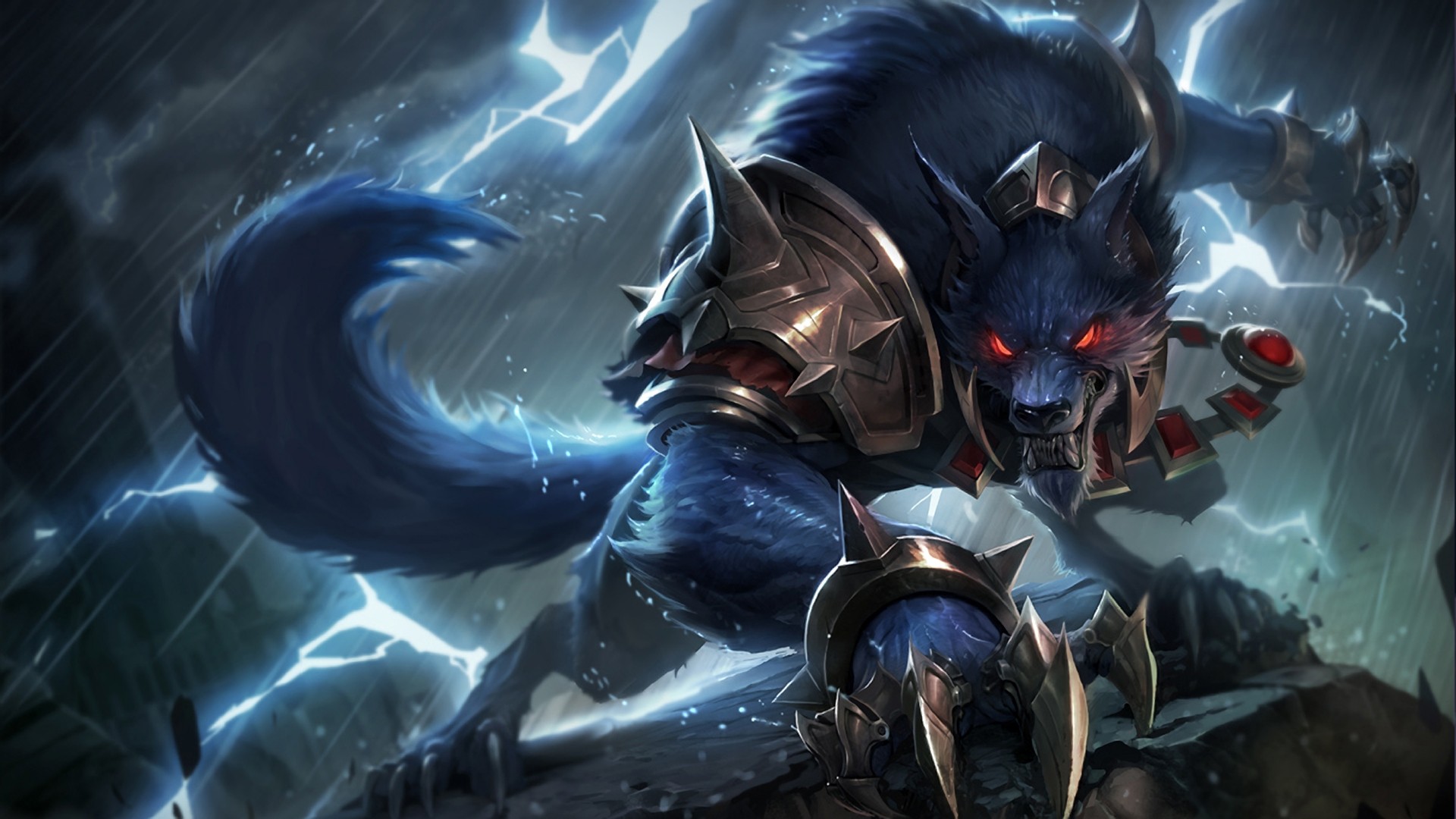General 1920x1080 League of Legends Warwick creature video game warriors red eyes PC gaming Warwick (League of Legends)