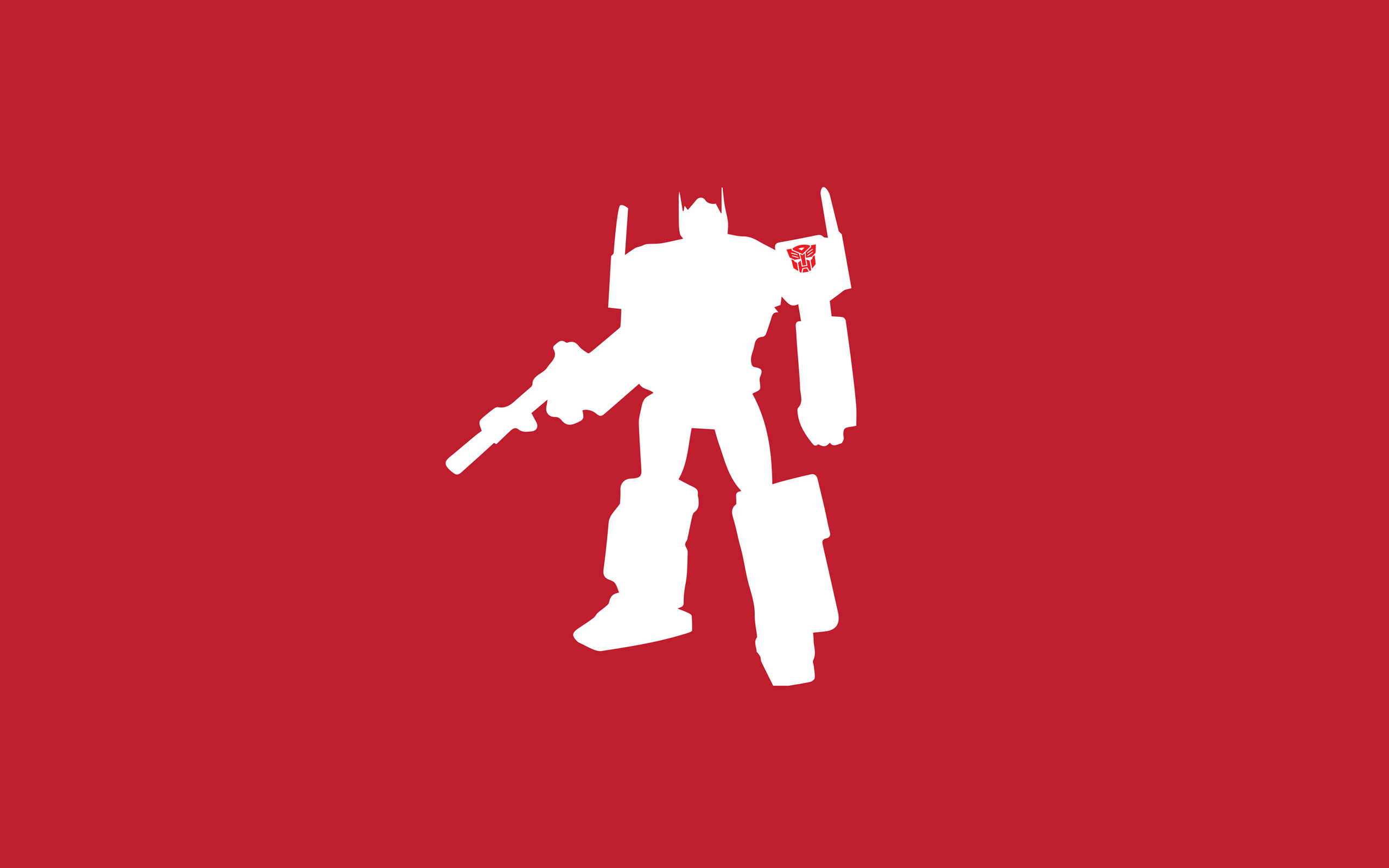 General 2560x1600 Transformers G1 Optimus Prime silhouette minimalism red background robot Transformers Hasbro simple background digital art