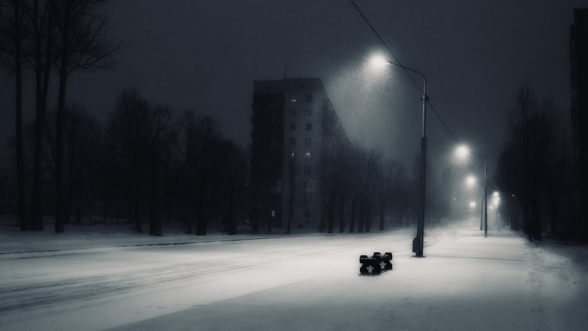 General 1920x1080 night city gray winter depressing snowing