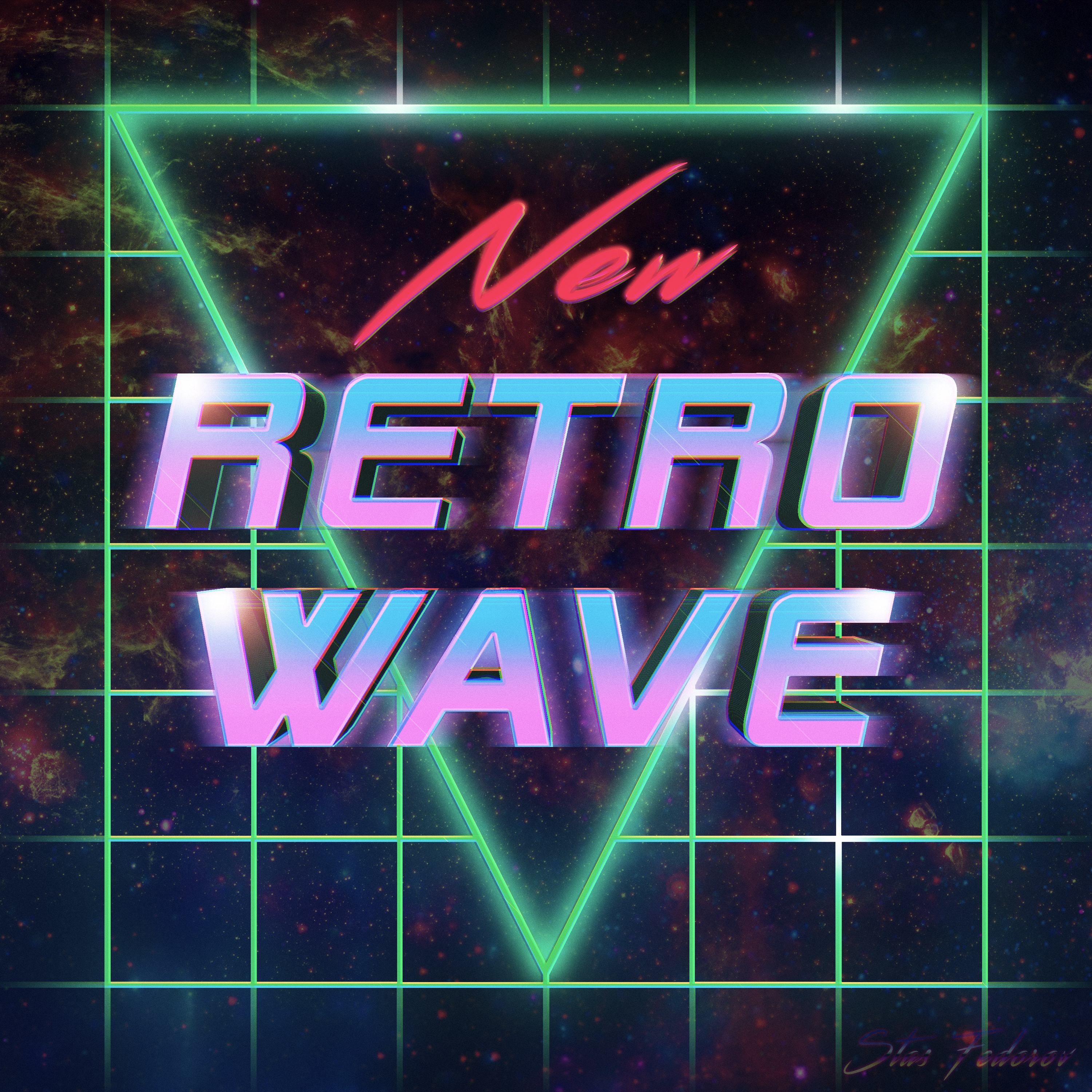 General 3000x3000 neon retrowave synthwave 1980s photoshopped typography digital art