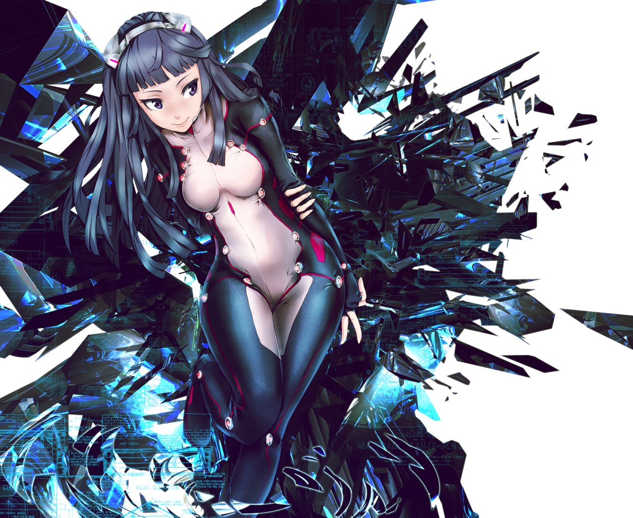 Anime 1300x1064 Guilty Crown Tsugumi (Guilty Crown) boobs anime girls anime long hair white background