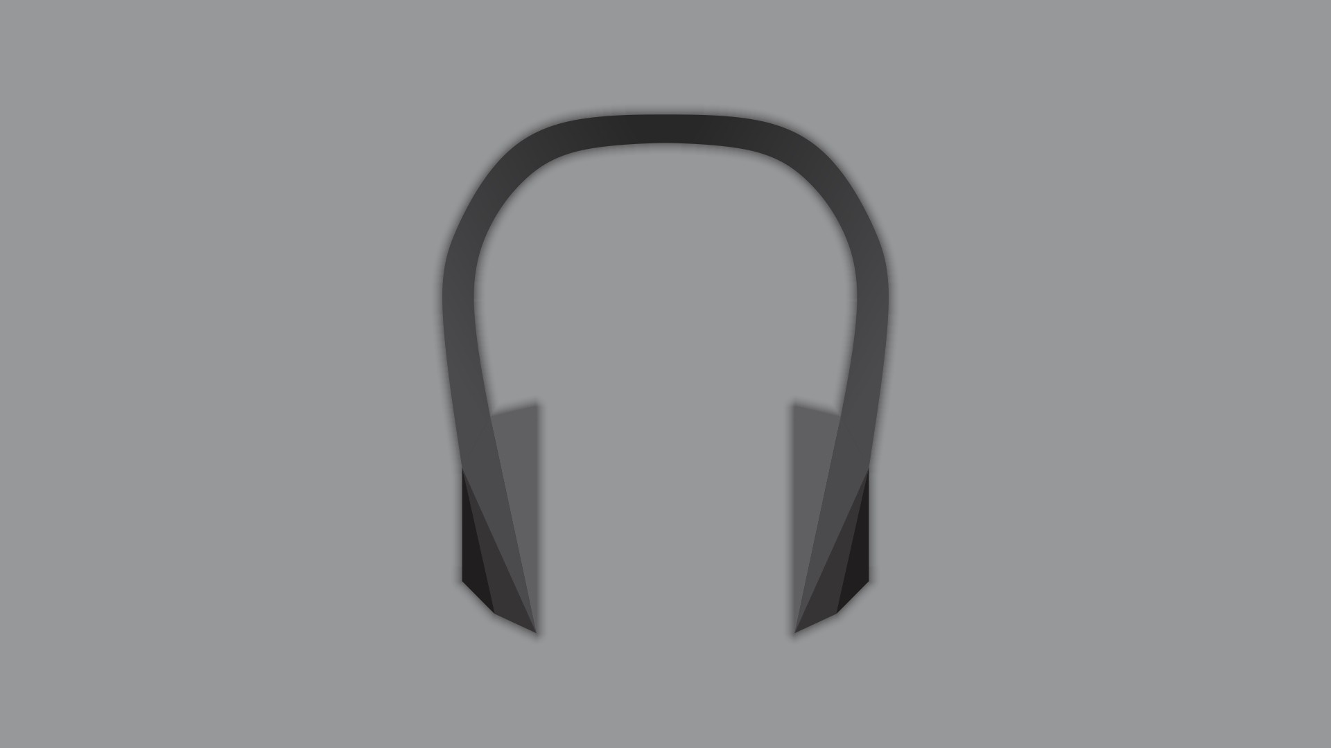 General 1920x1080 vector music headphones minimalism DeviantArt gray background simple background technology