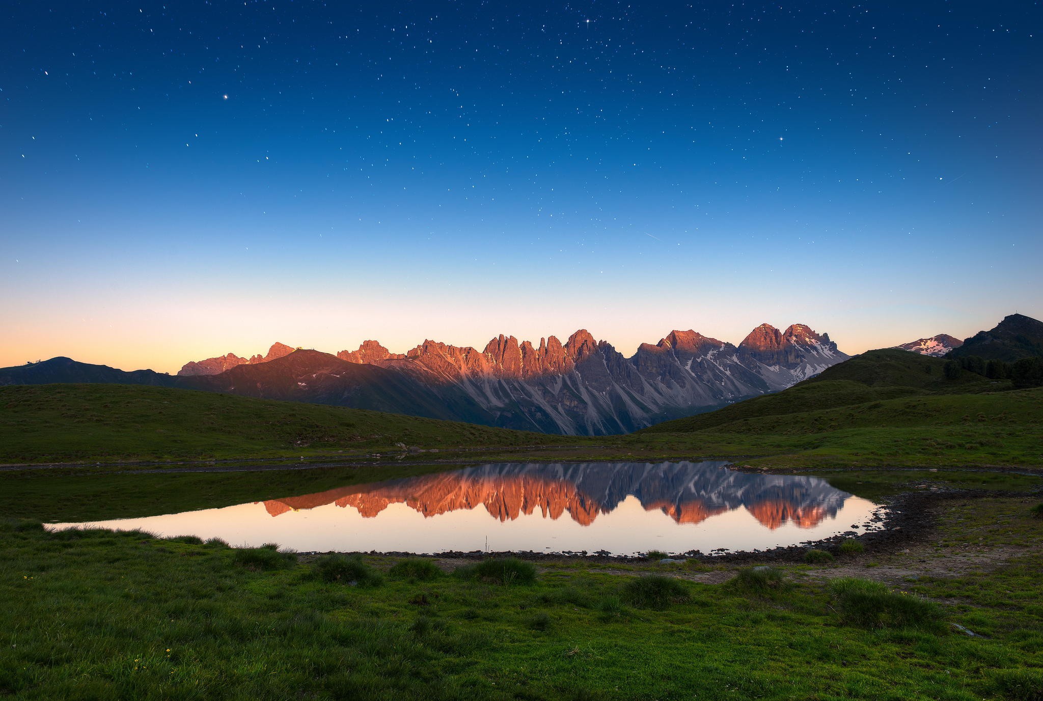 General 2048x1377 nature lake pond mountains reflection sky stars