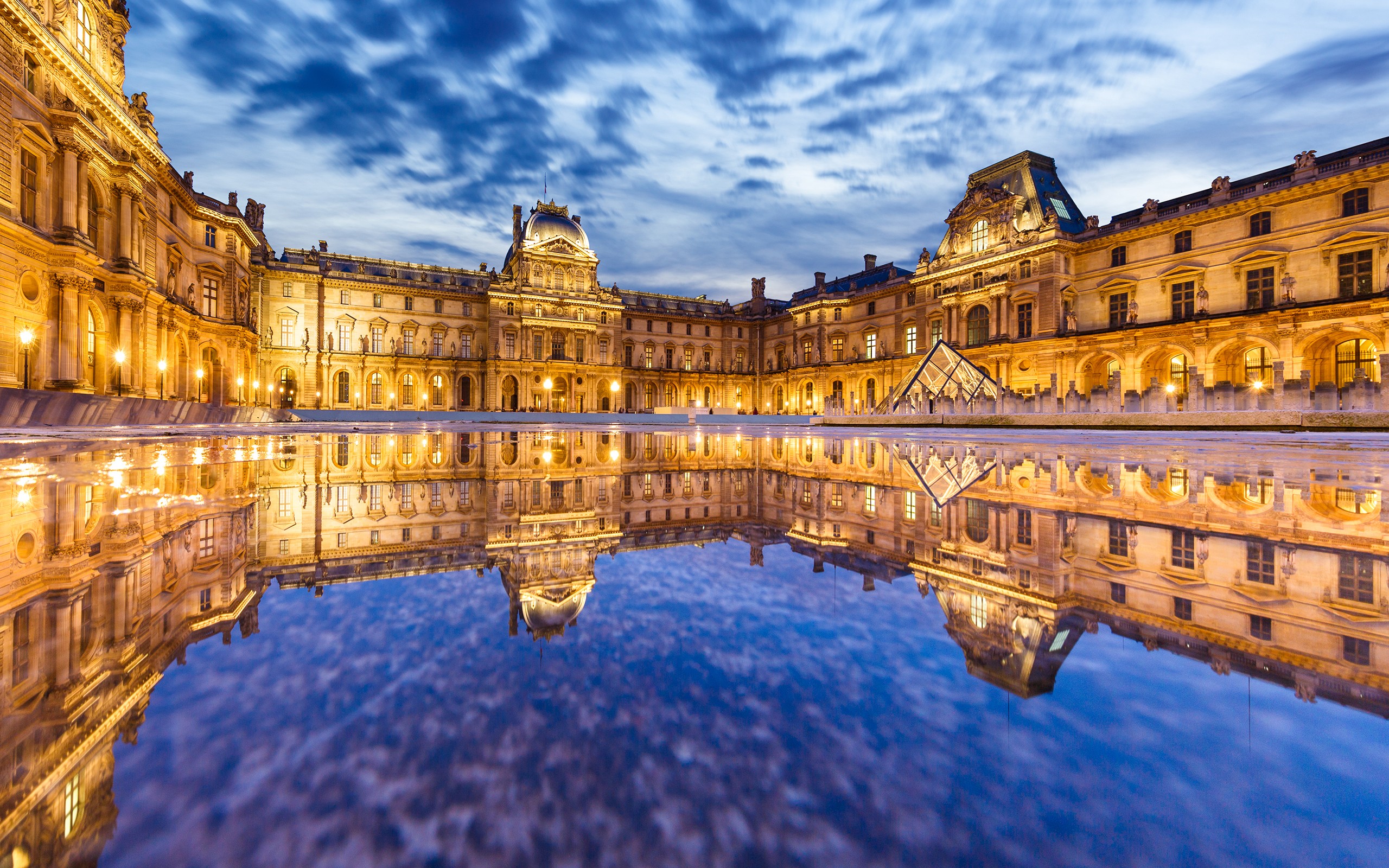 General 2560x1600 city Louvre Paris France reflection building Musée du Louvre-Lens
