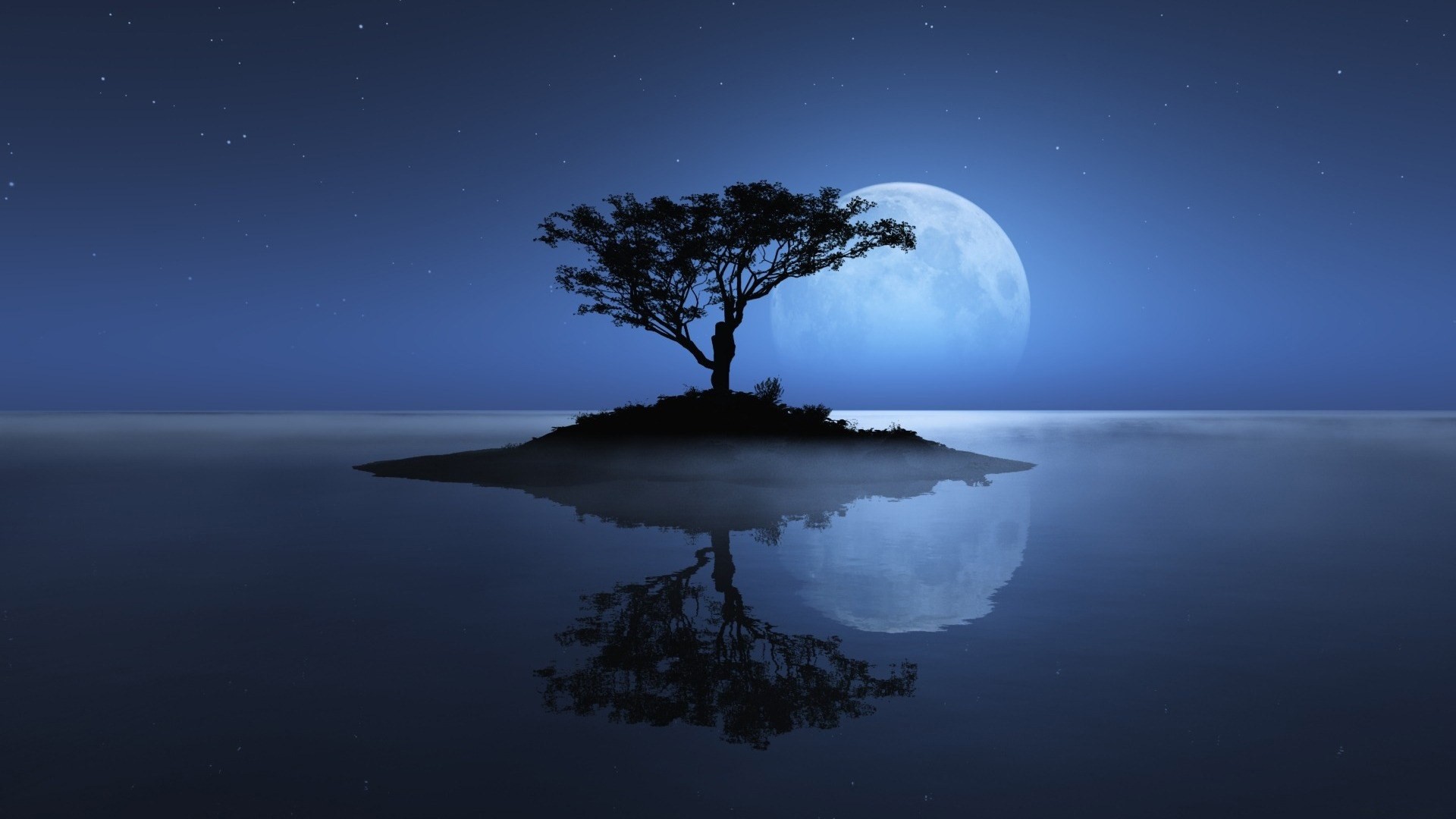 General 1920x1080 landscape nature trees Moon water river