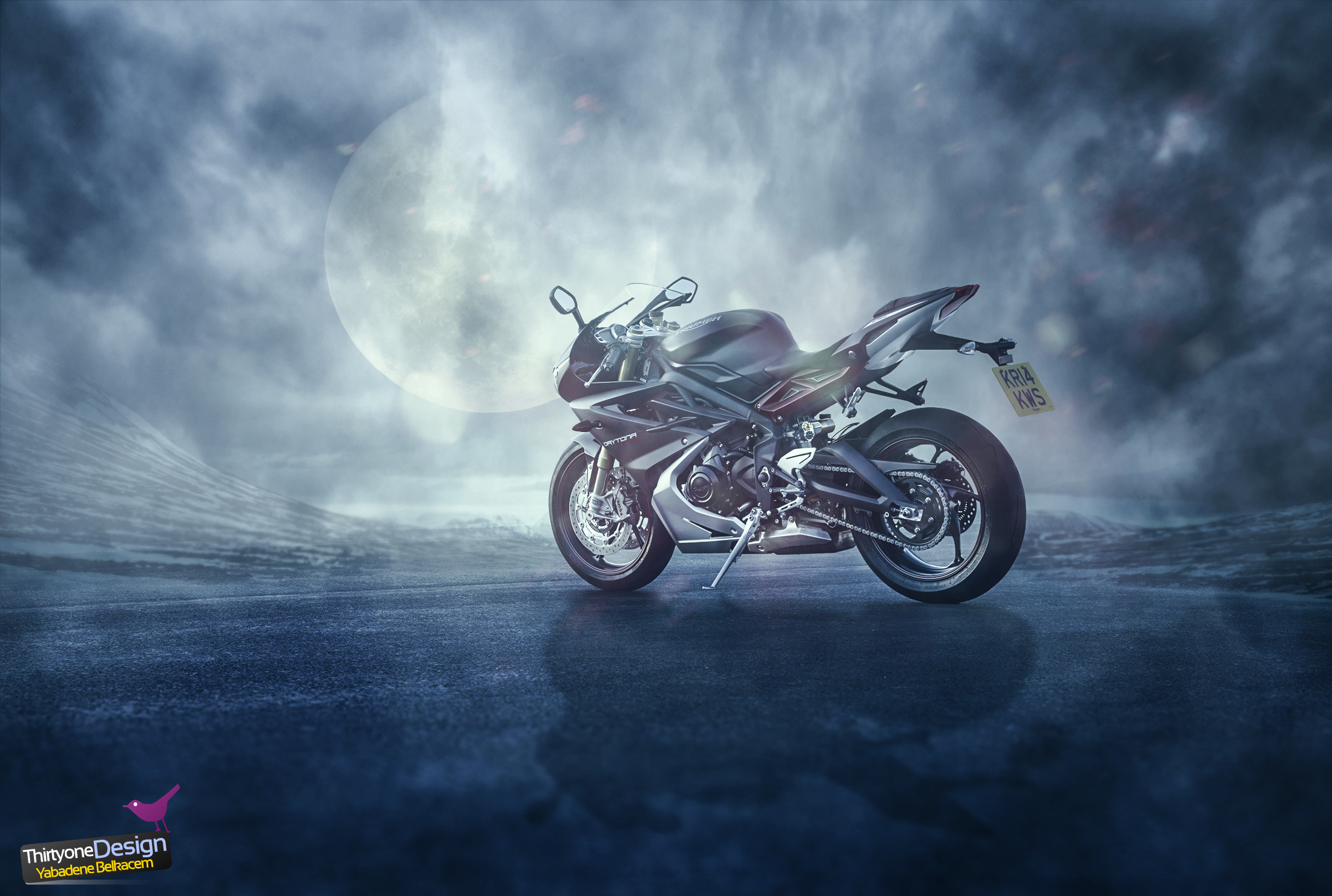 General 2200x1481 motorcycle speeder bike Triumph vehicle British motorcycles digital art watermarked