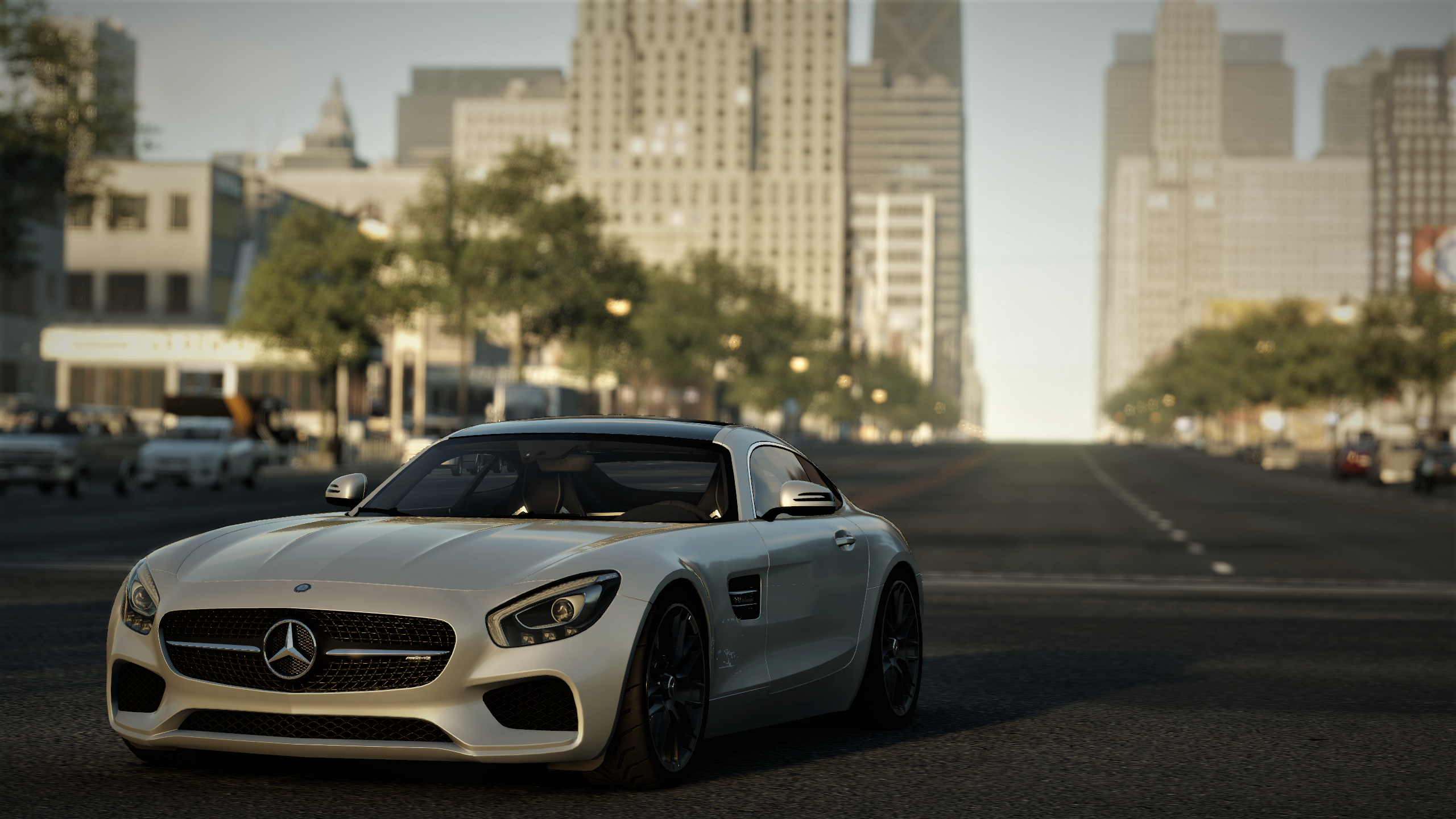 General 2560x1440 Mercedes-Benz car gray gray cars Detroit Mercedes-AMG GT frontal view vehicle