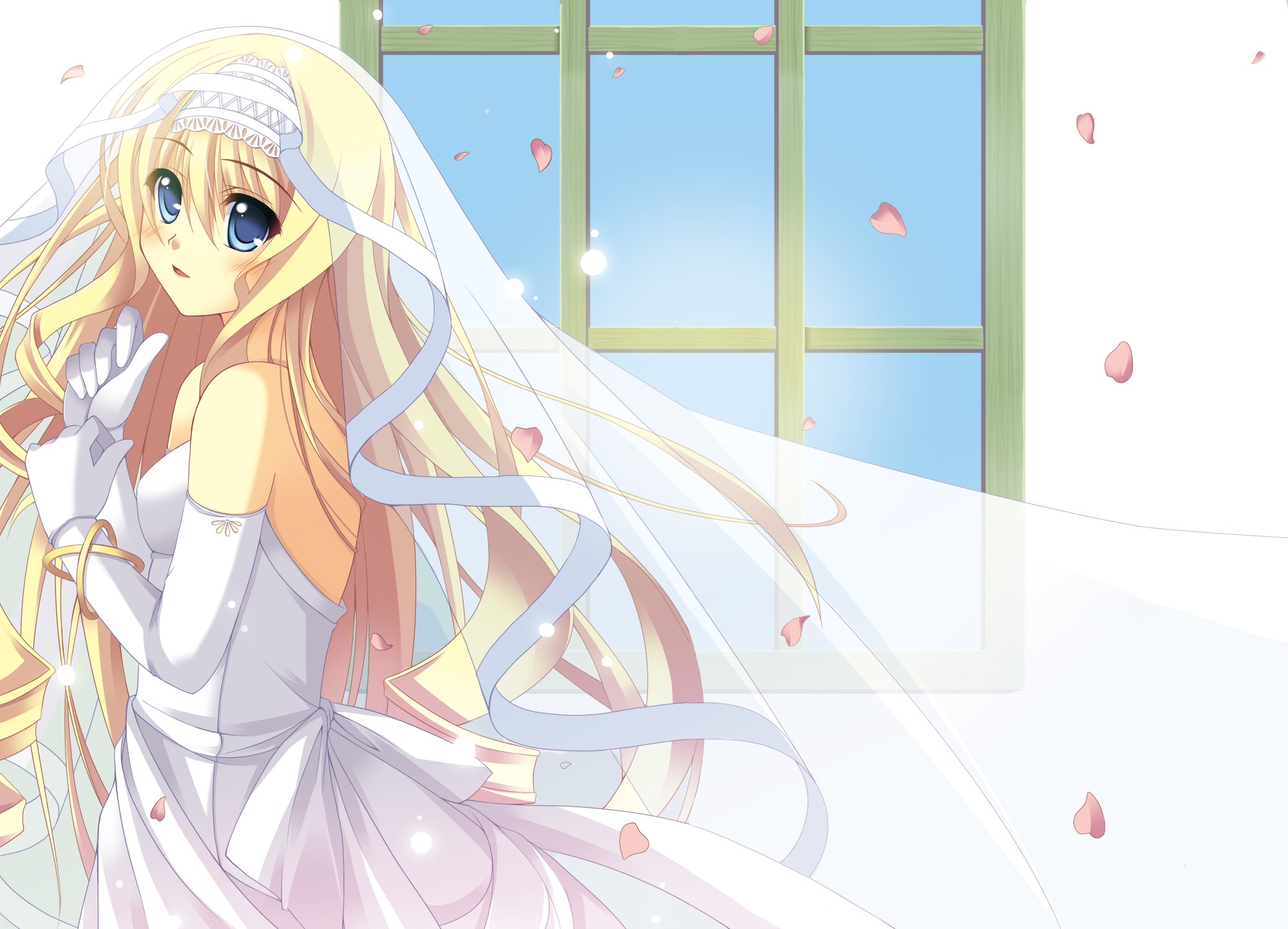 Anime 2000x1443 anime Infinite Stratos wedding dress