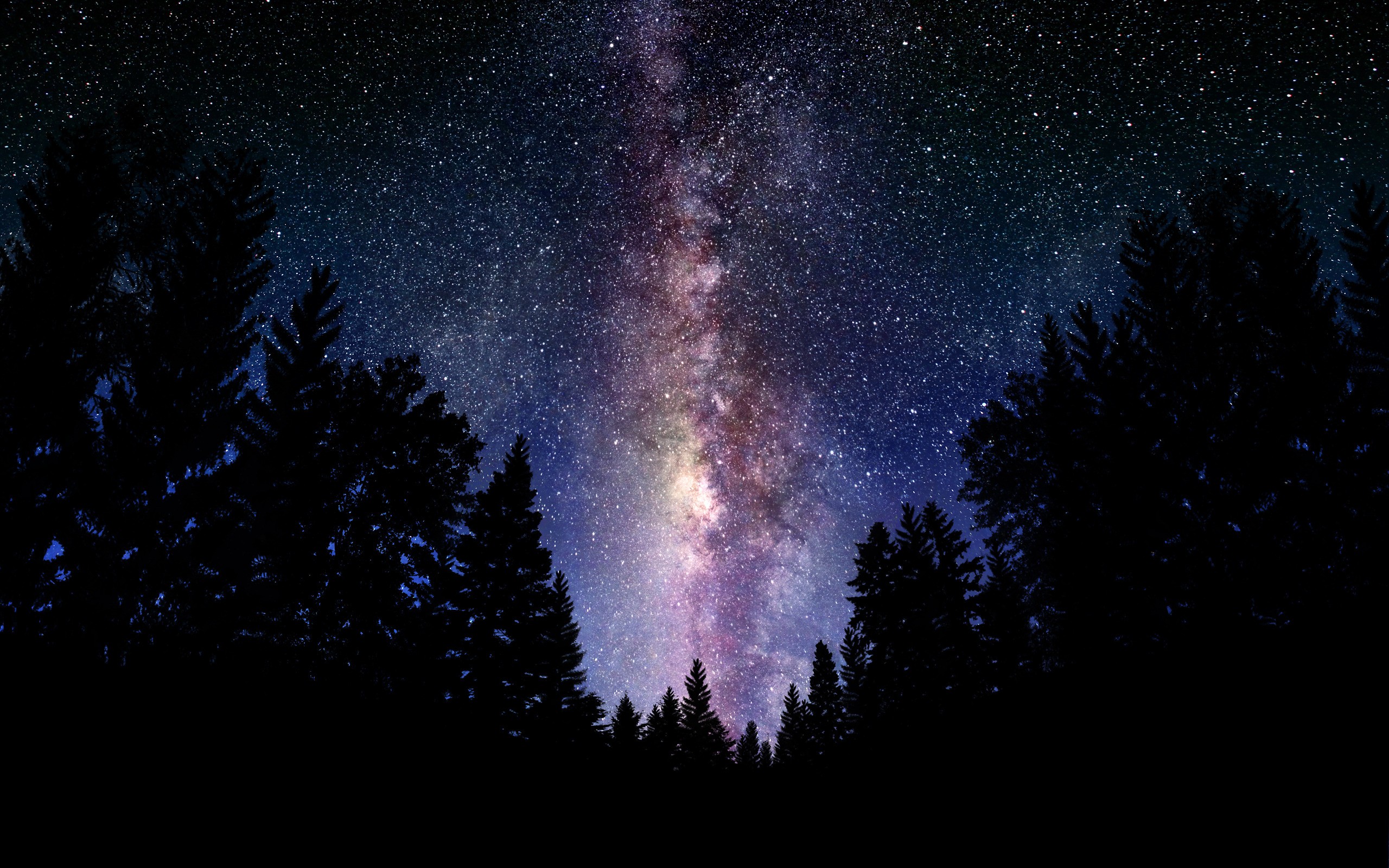 General 2560x1600 space silhouette stars night sky blue