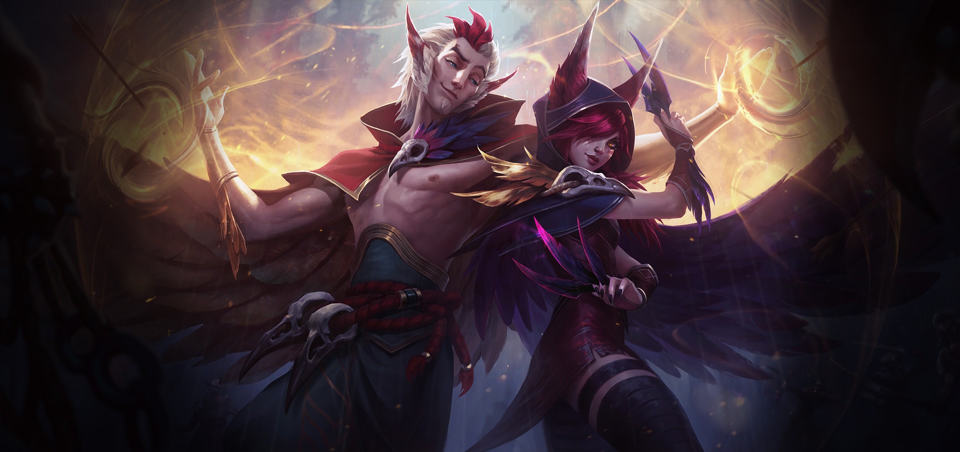 General 1920x904 League of Legends Xayah (League of Legends) Rakan (League of Legends) Riot Games video games video game characters