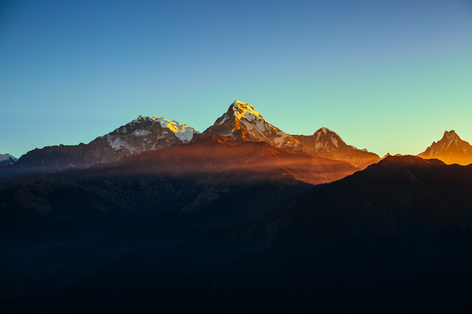 General 1920x1280 mountains Nepal sunset landscape nature clear sky dark blue sky sunlight