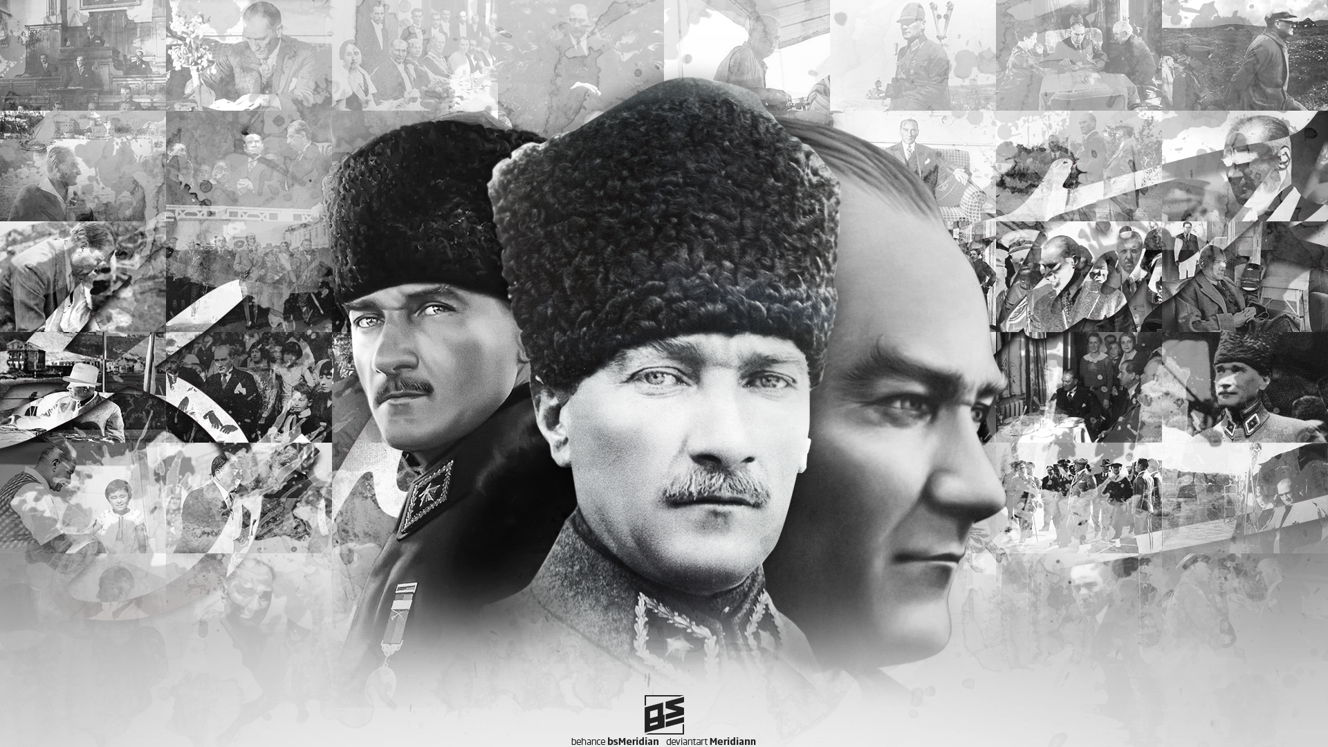 People 1920x1080 Mustafa Kemal Atatürk monochrome men face political figure Turkish