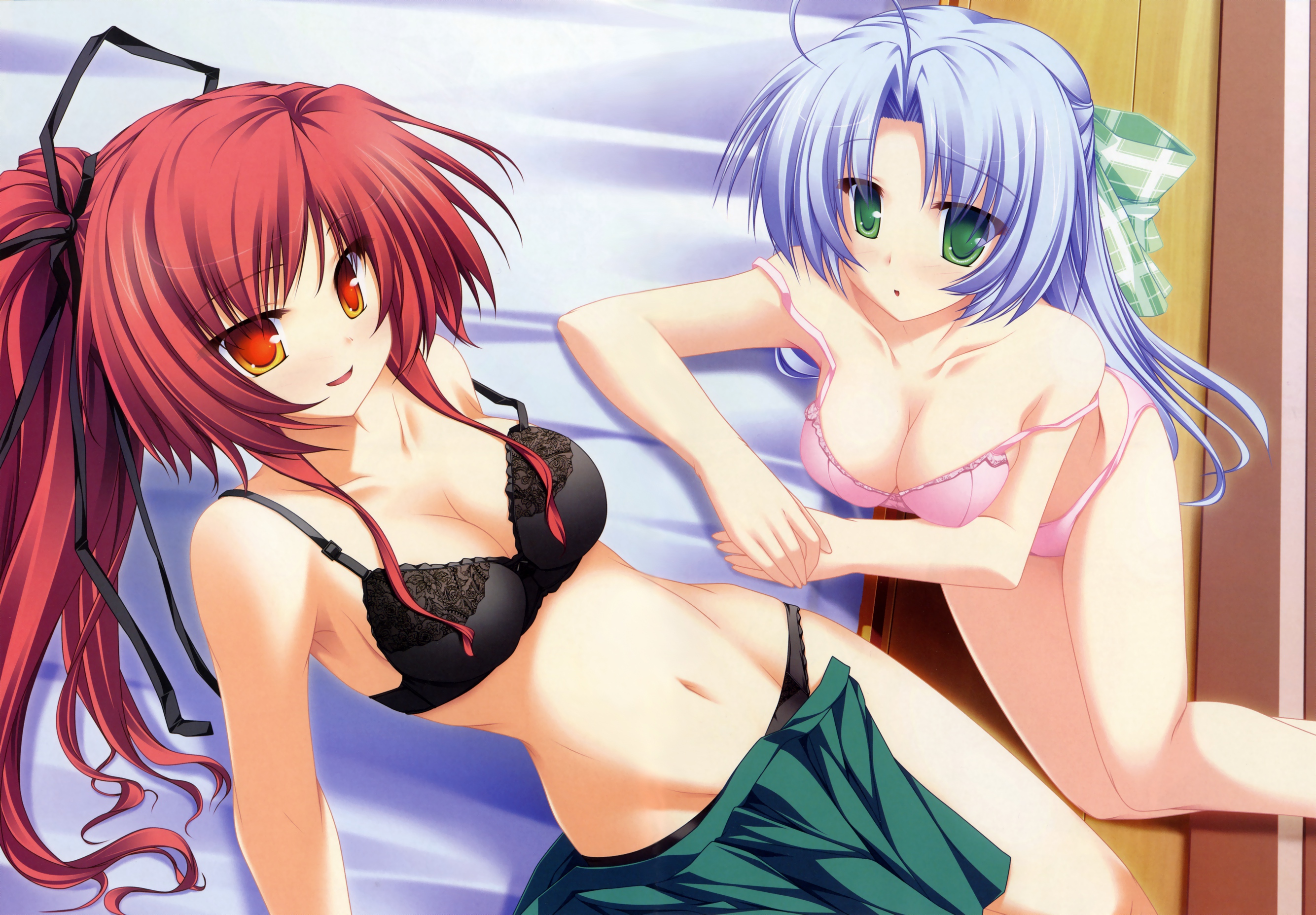 Anime 2669x1855 Alicia Infans Seera Finis Victoria Magus Tale cleavage panties green eyes