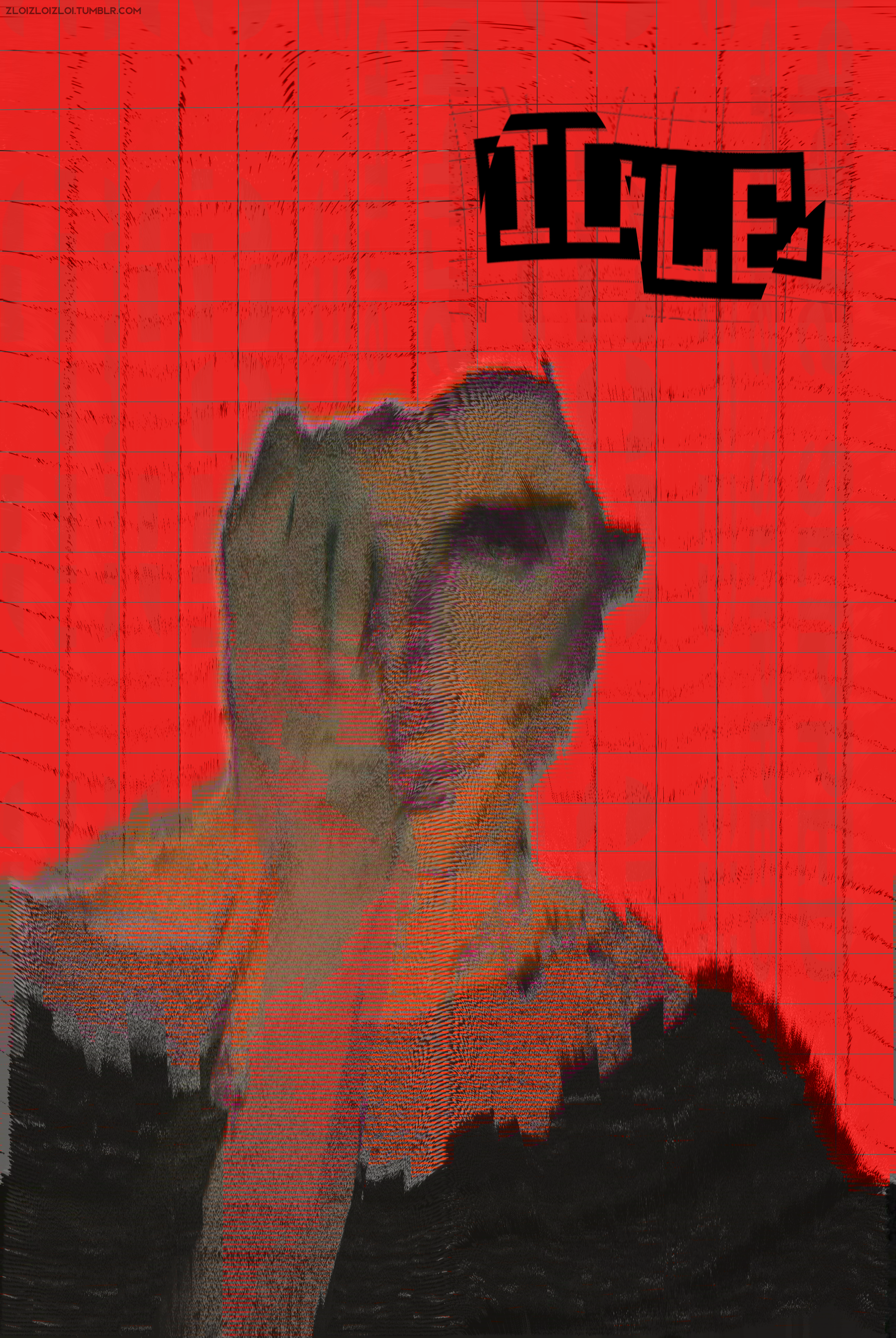 General 2160x3223 glitch art abstract surreal red background