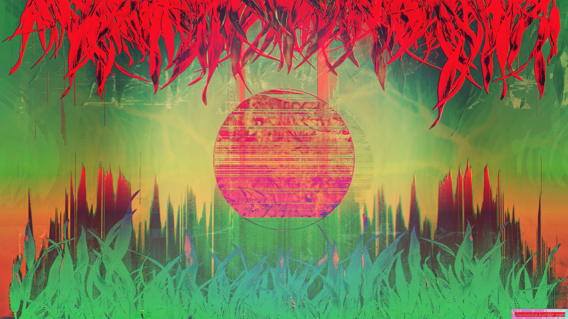 General 1920x1080 glitch art abstract vaporwave LSD