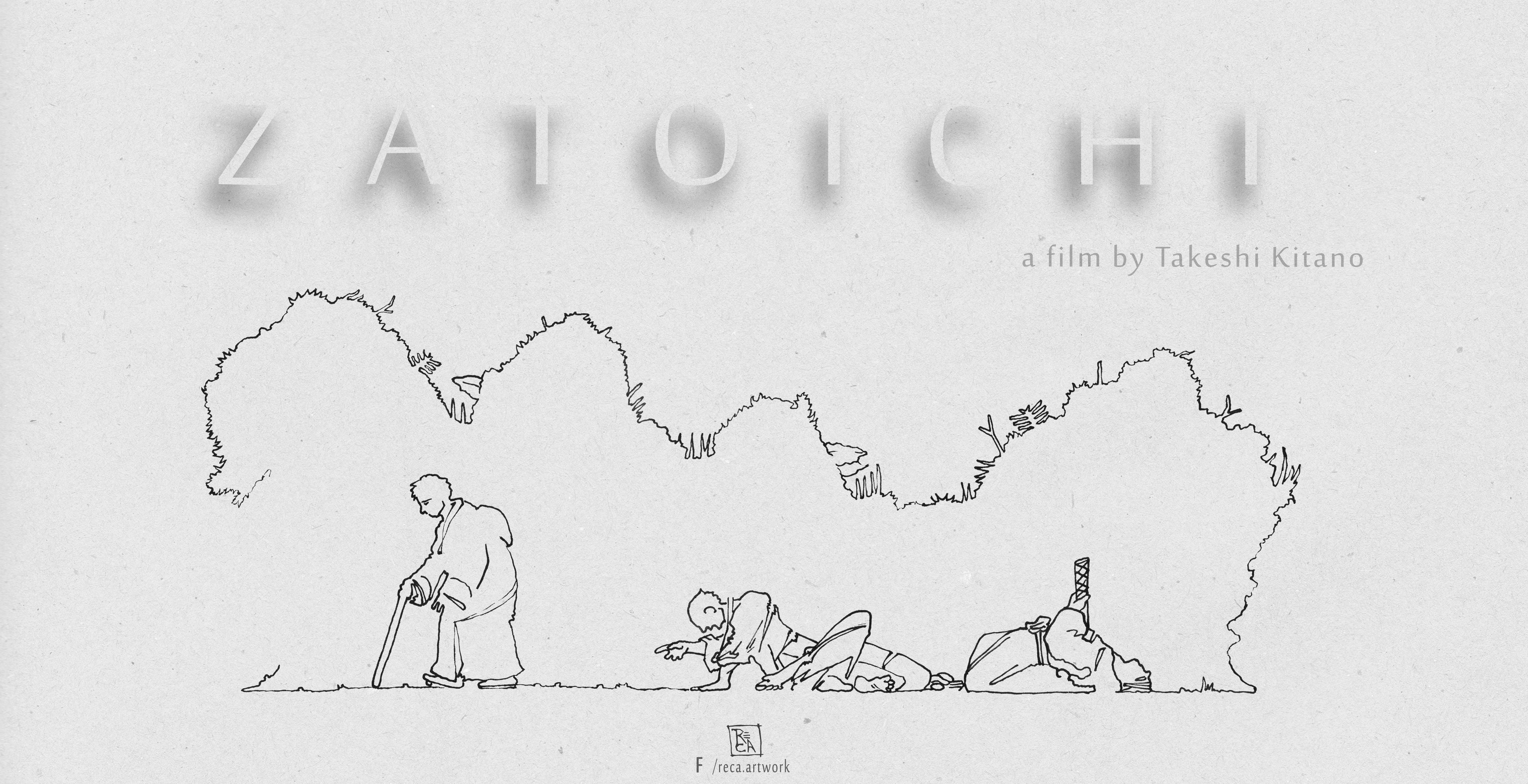 General 5623x2886 Zatoichi (Movies) movies artwork simple background typography minimalism monochrome