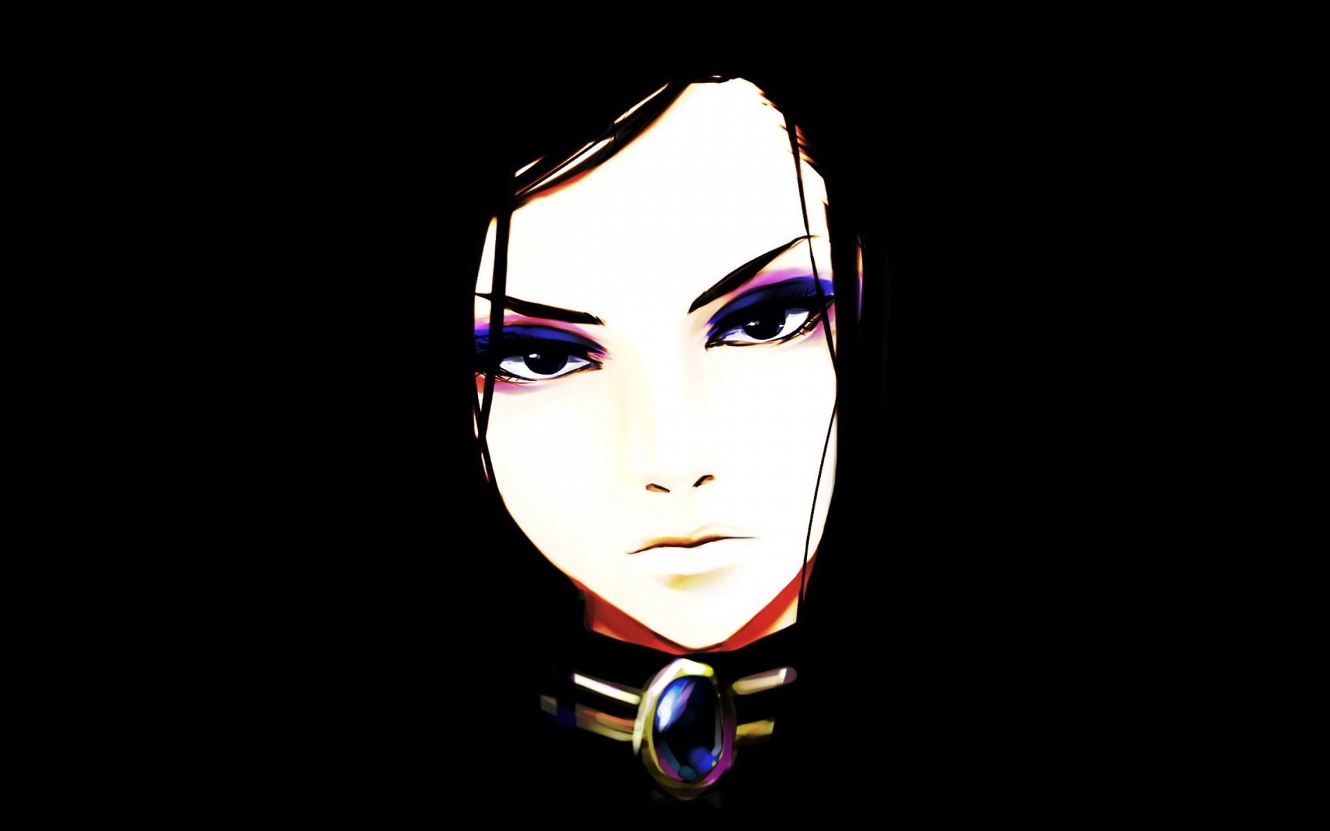 General 1920x1200 painting simple background makeup face Re-l Mayer Ergo Proxy anime girls