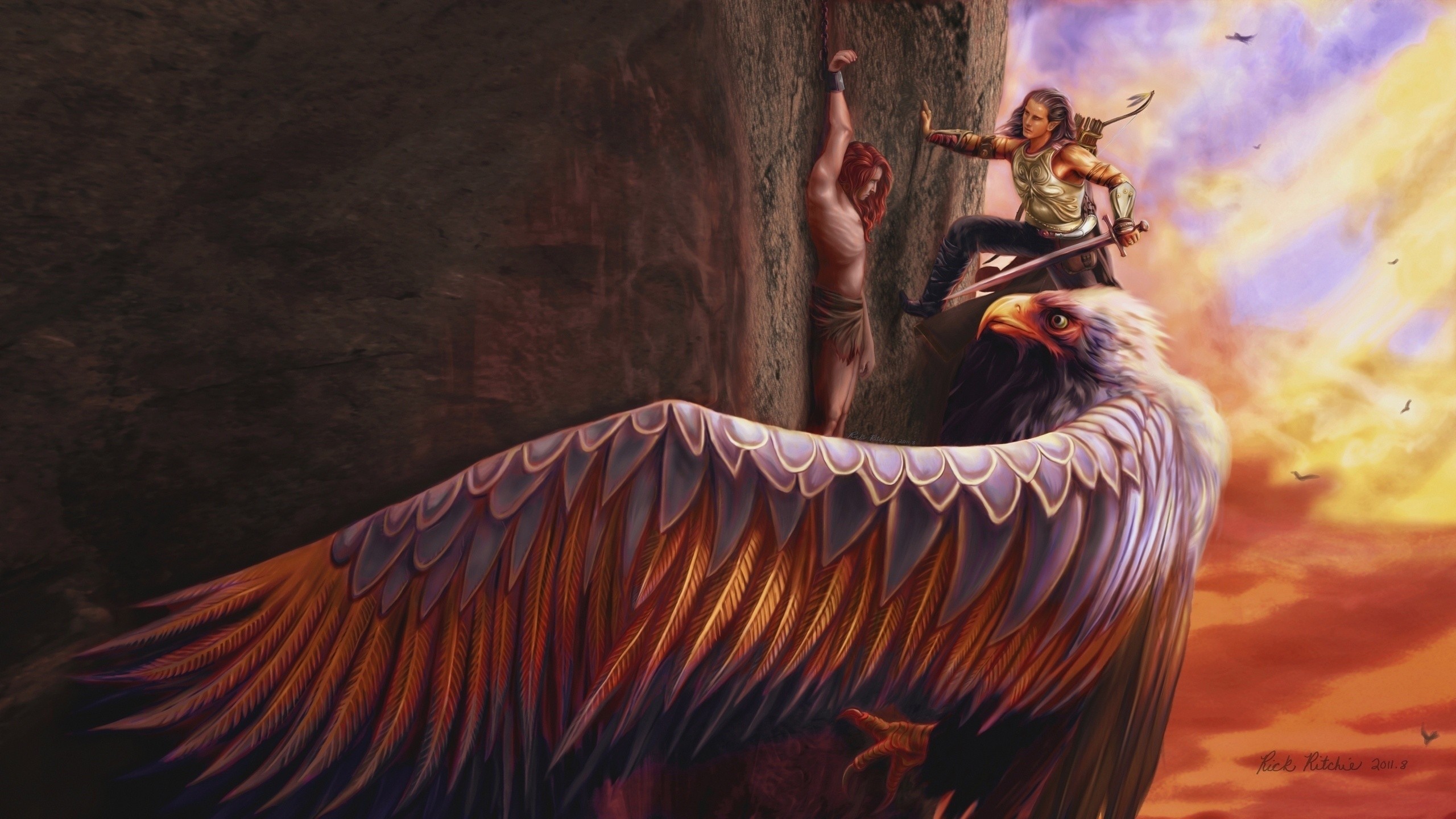 General 2560x1440 mythology eagle fantasy art