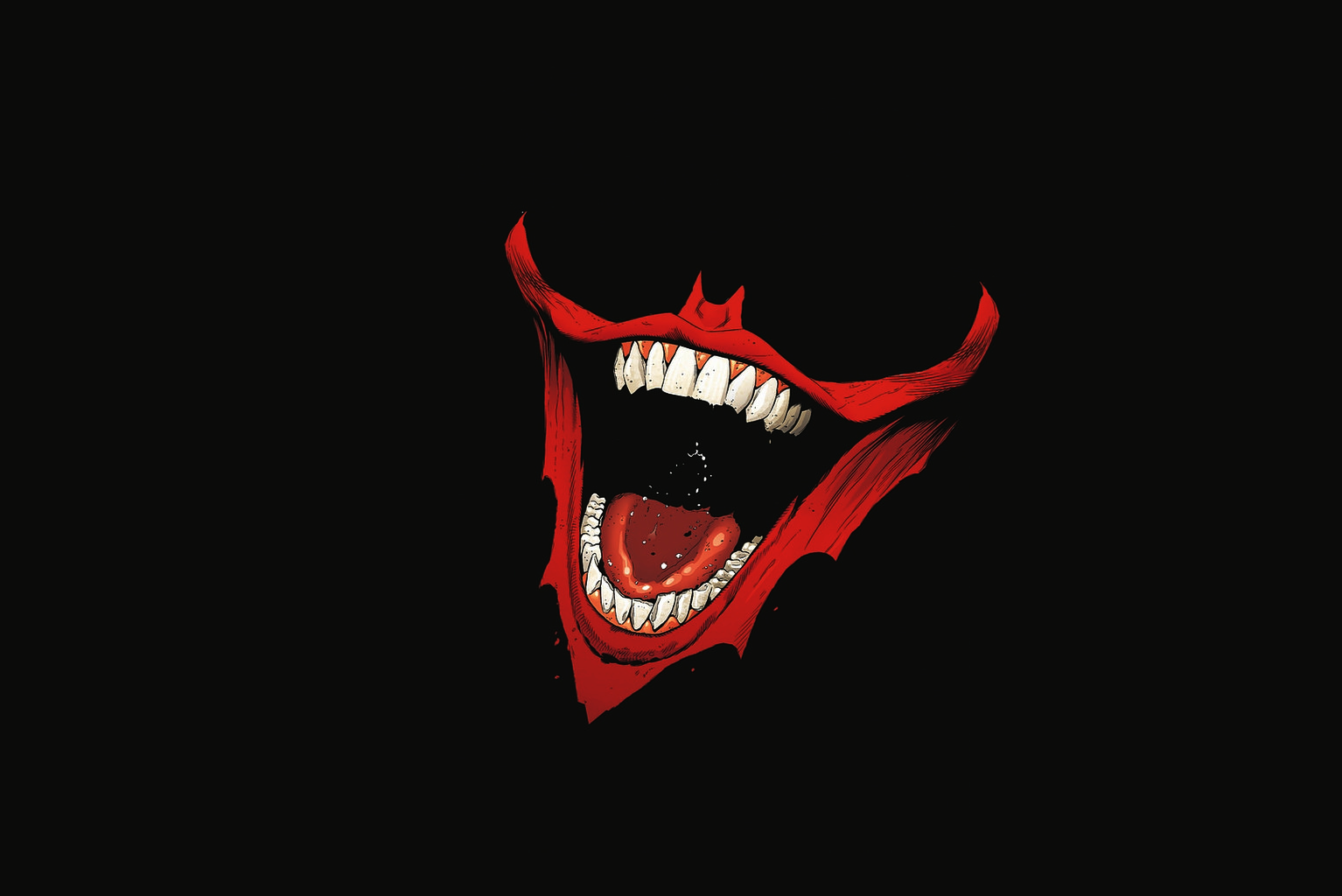 General 1534x1024 Joker Batman DC Comics teeth open mouth laughing minimalism villains black background dark background simple background