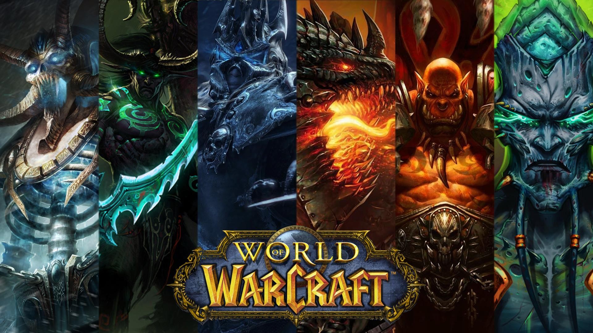 General 1920x1080 World of Warcraft video games collage PC gaming fan art Kel'Thuzad Illidan Stomrage (Warcraft) Arthas Menethil Deathwing Garrosh Hellscream Archimonde