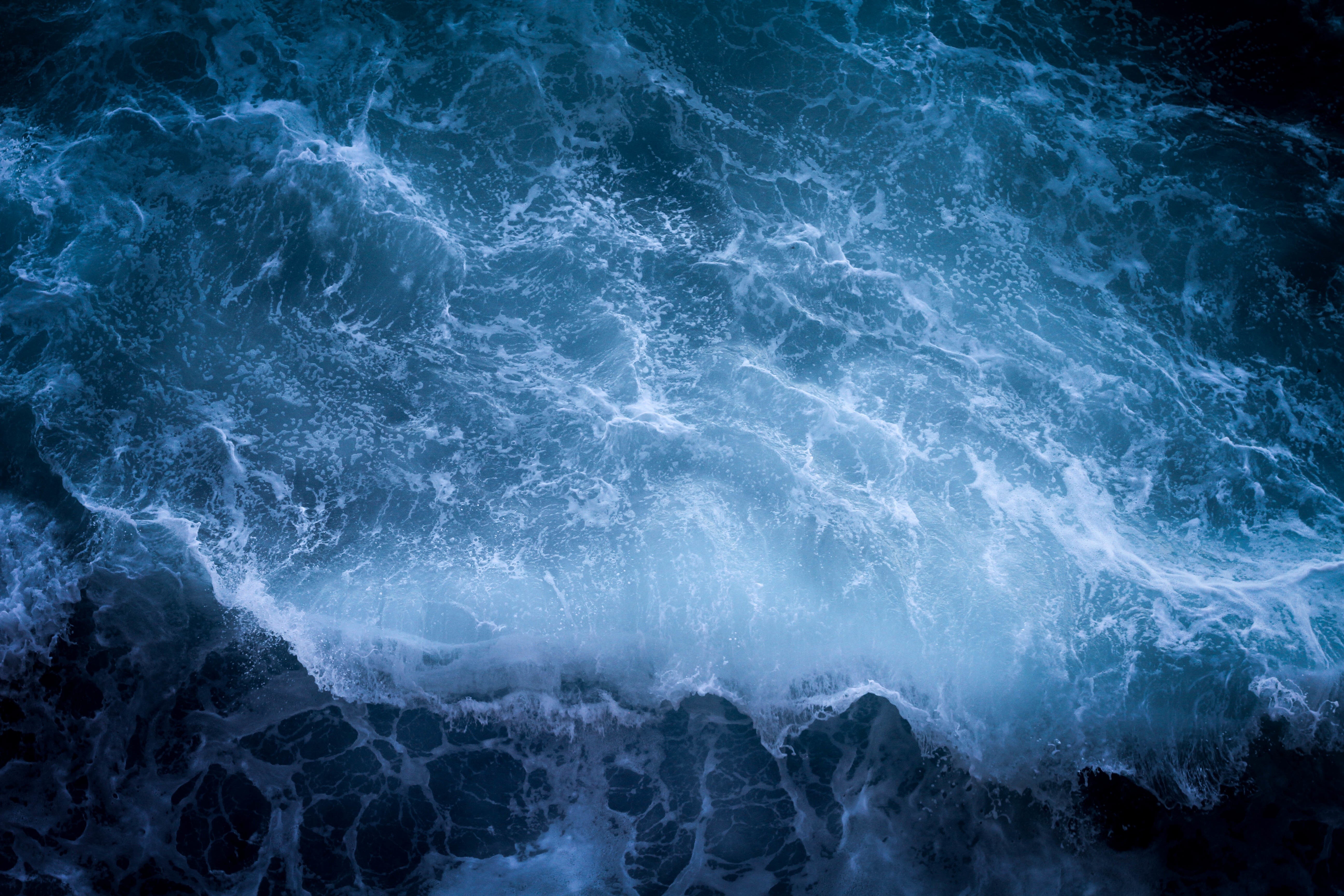 General 5184x3456 sea foam waves shore blue water splashes nature