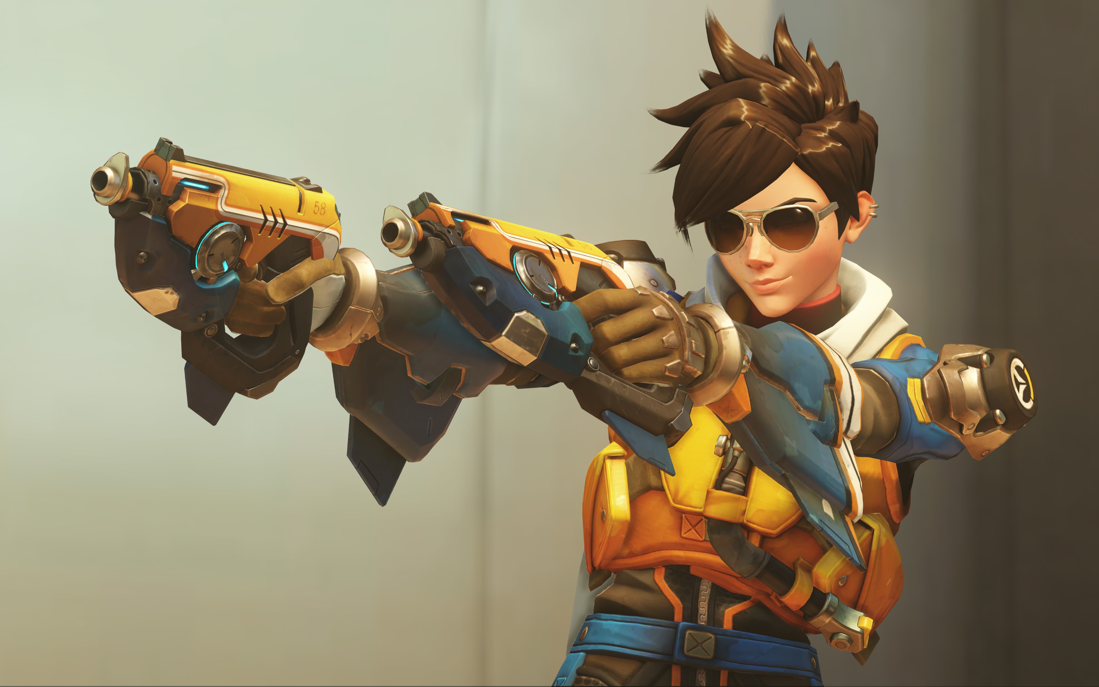 General 3840x2400 Overwatch Tracer (Overwatch) video game girls video game characters girls with guns Blizzard Entertainment British women