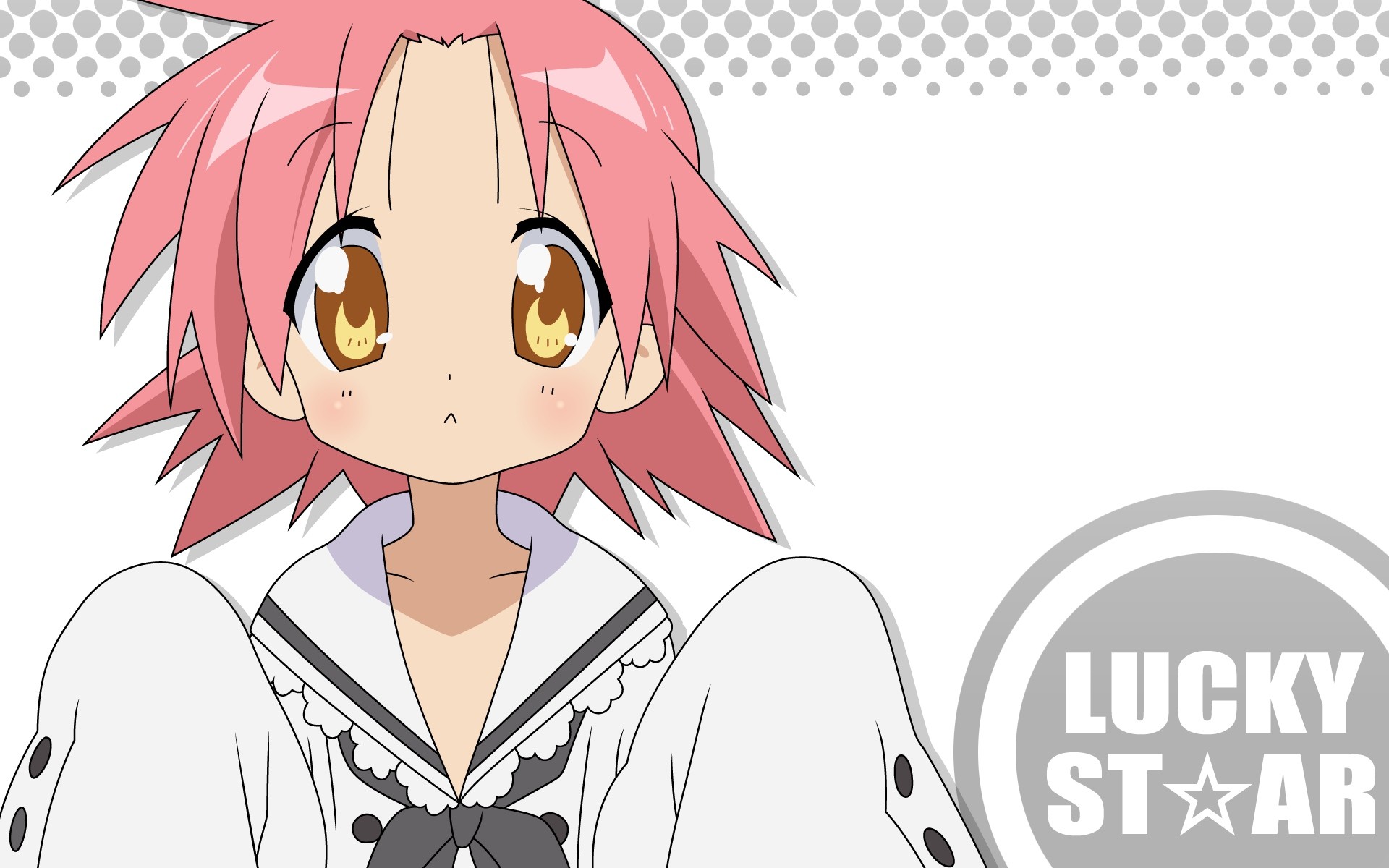 Anime 1920x1200 anime anime girls Lucky Star Kogami Akira white background pink hair
