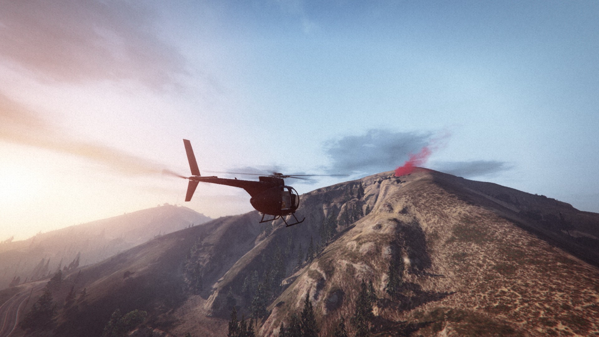 General 1920x1080 Grand Theft Auto V Grand Theft Auto Online Rockstar Games mountains morning Beacon helicopters video games