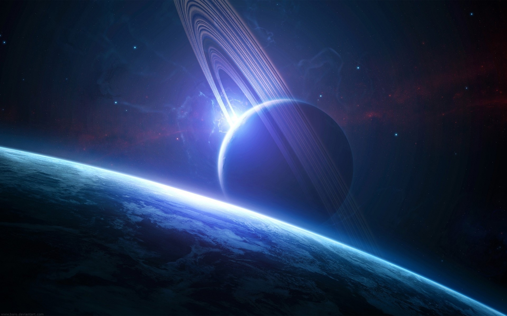 General 1680x1050 Saturn space CGI digital art