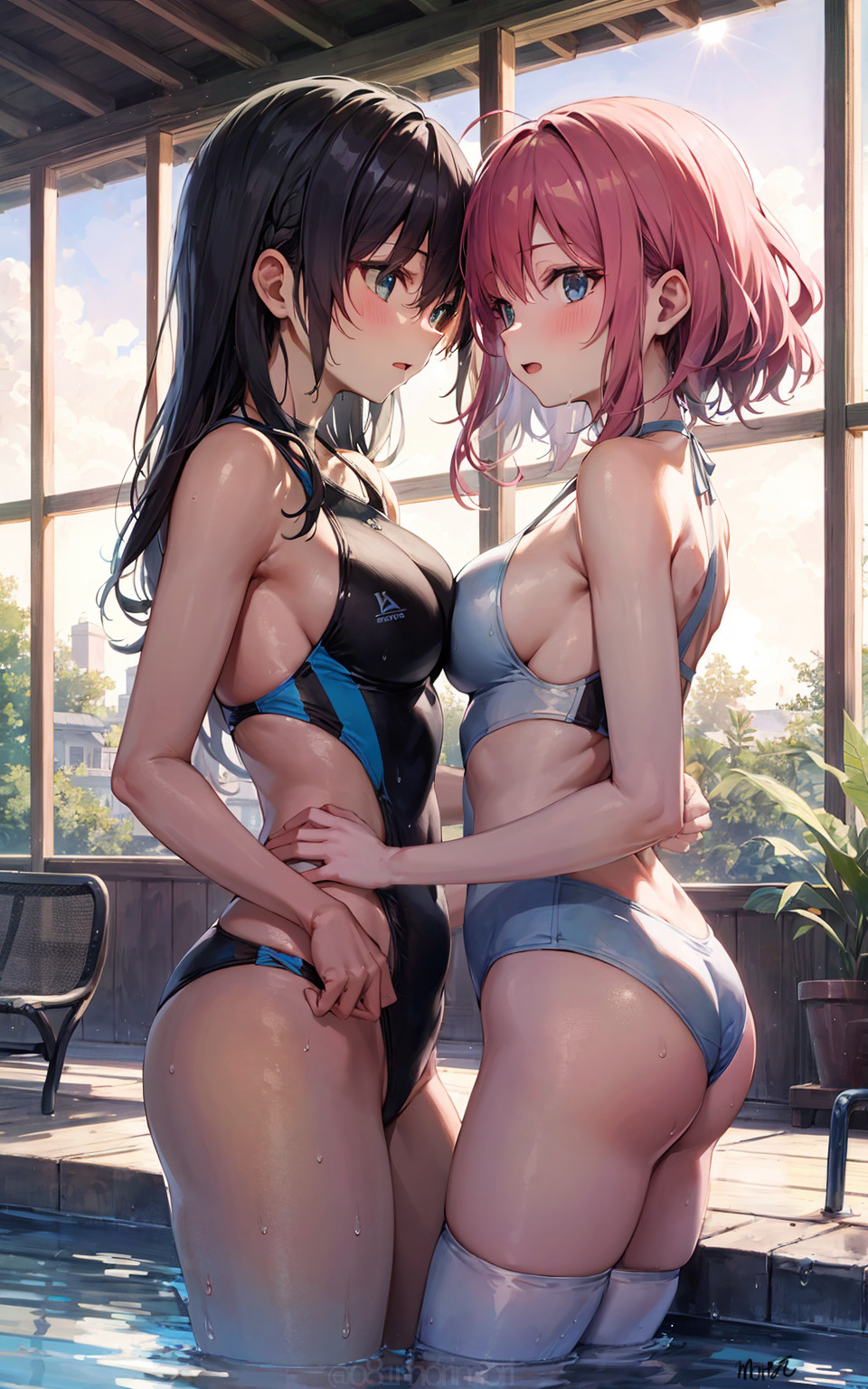 Lesbian anime boob