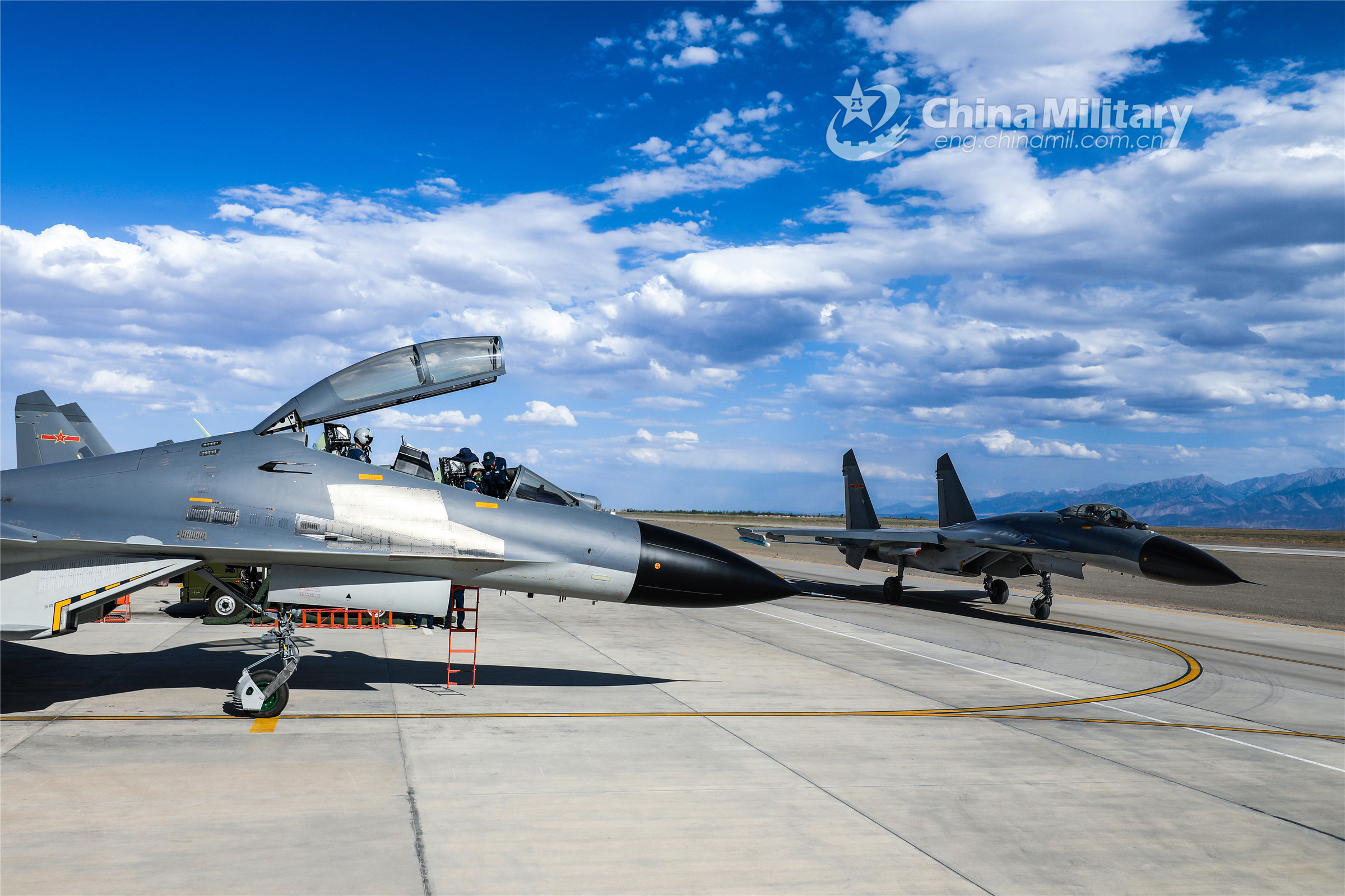 General 2400x1600 China aircraft clouds J-16 PLAAF jet fighter Chinese Army military military aircraft watermarked