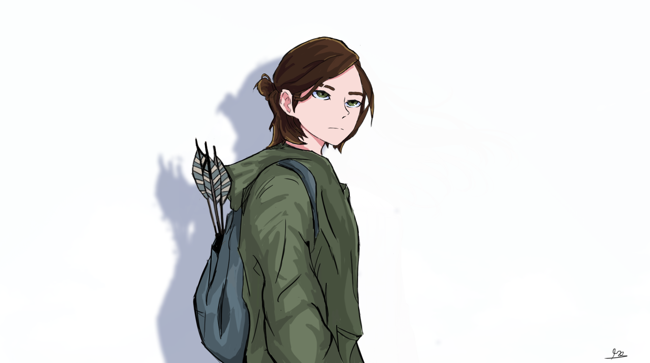 General 2184x1218 Ellie Williams The Last of Us 2 video games digital art Naughty Dog minimalism video game girls white background simple background
