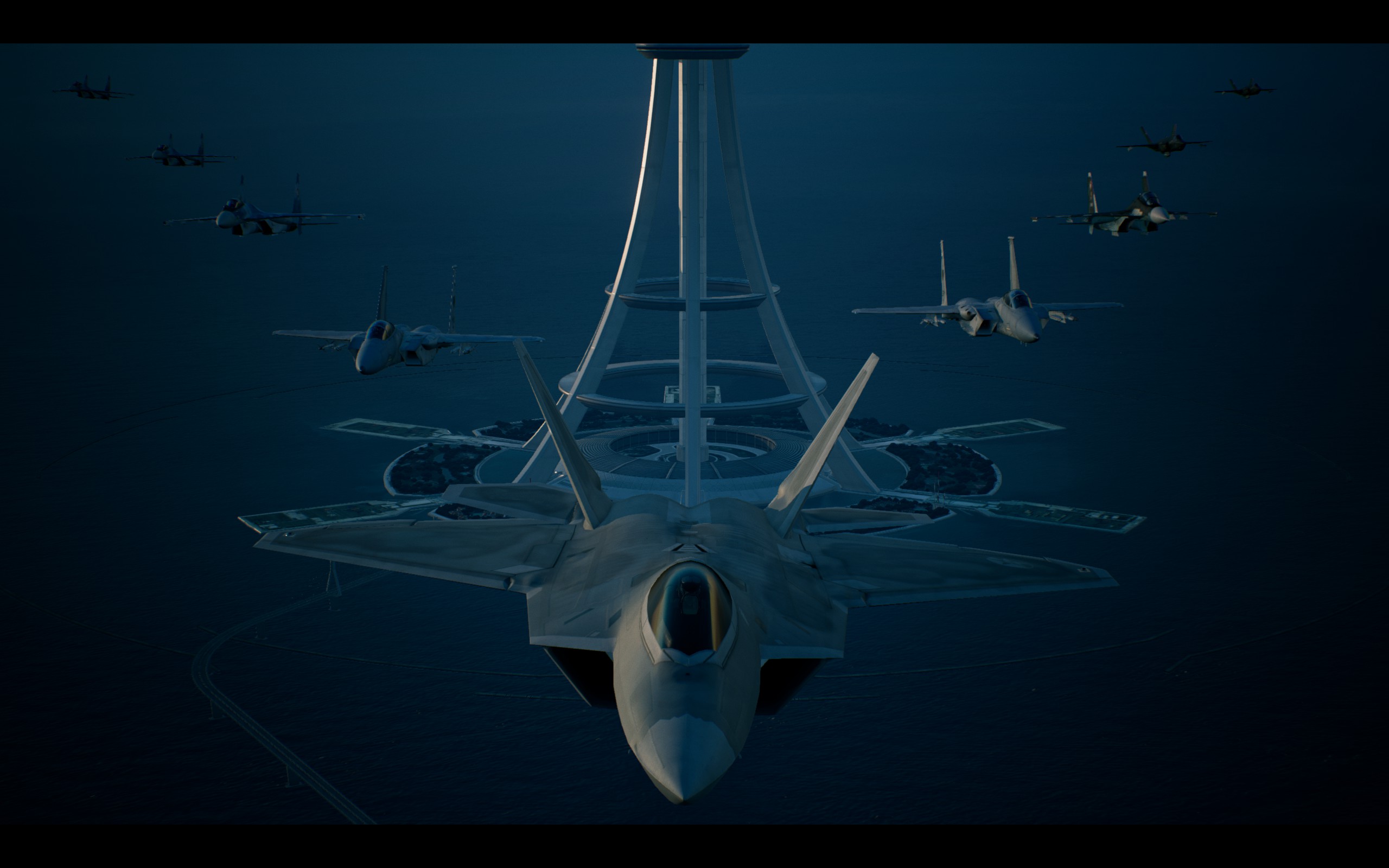 General 2560x1600 video games Ace Combat 7 CGI aircraft jets F-22 Raptor