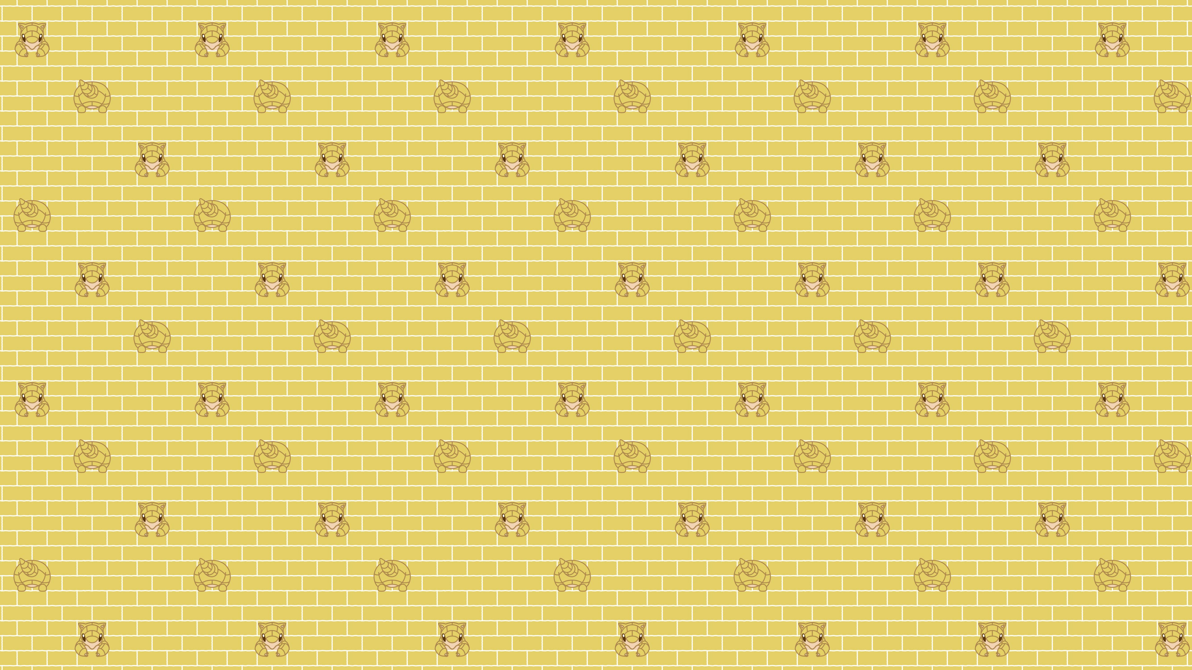 Anime 3840x2160 Pokémon pattern 4K Sandshrew simple background minimalism anime
